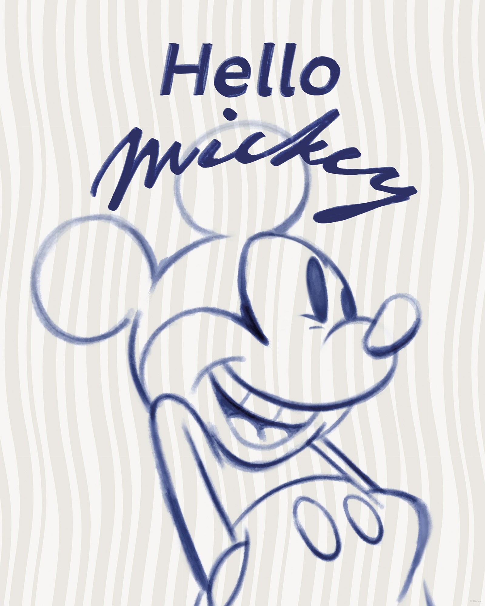 Komar Wandbild »Disney Mickey Mouse Hello«, Disney, (Set, 1 St.), 40 x 50 cm (Breite x Höhe) - Kinderzimmer, Dekoration