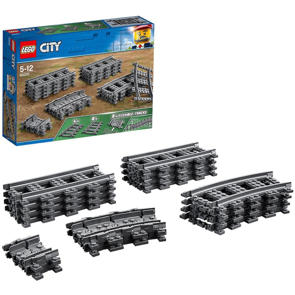 LEGO® Konstruktionsspielsteine »Schienen (60205), LEGO® City«, (20 St.)