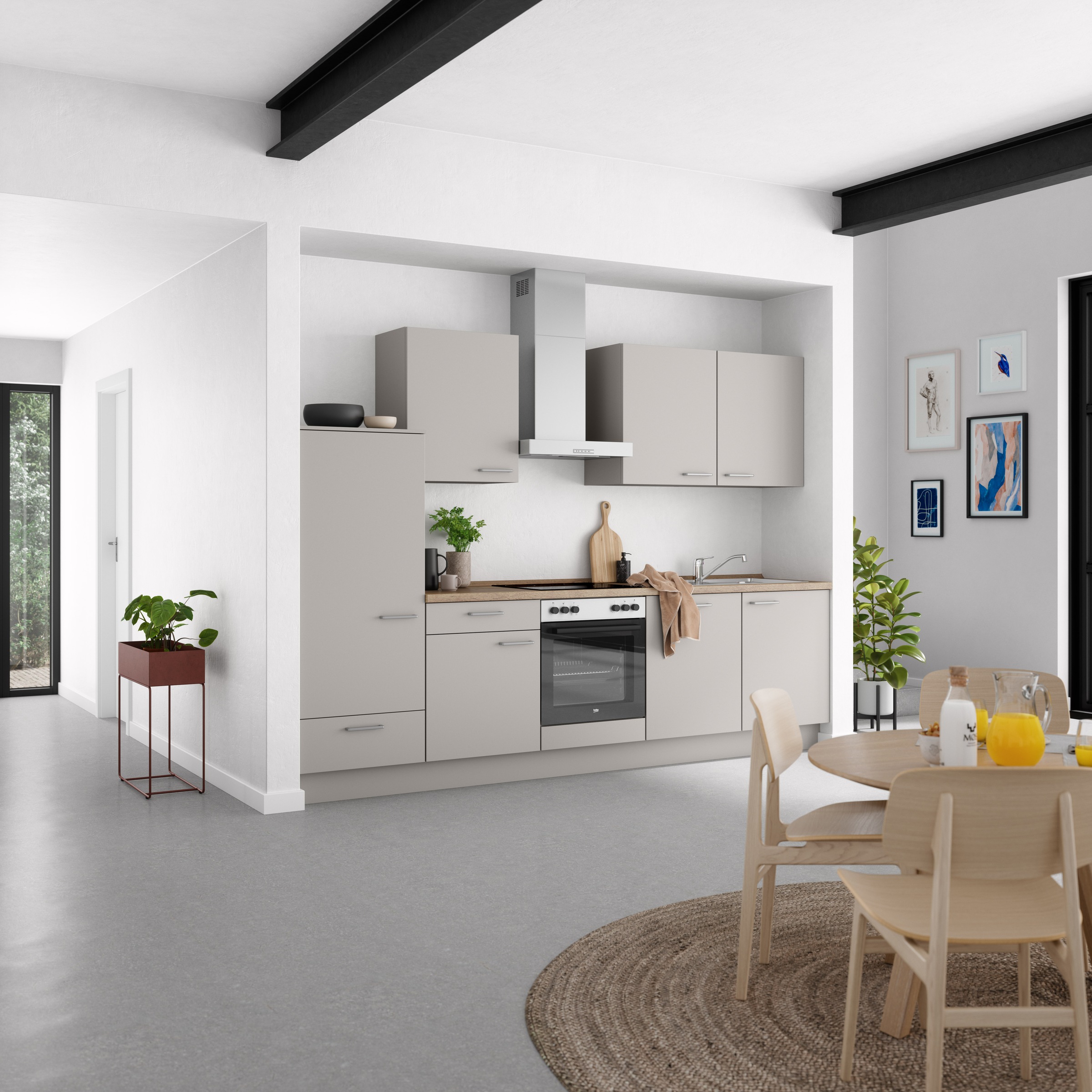 nobilia® Küchenzeile »"Touch I"«, vormontiert, Ausrichtung wählbar, Breite 300 cm, wahlw. mit E-Geräten