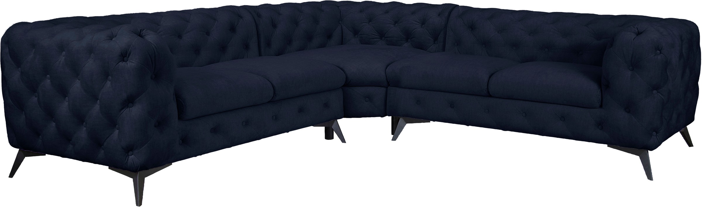 Leonique Chesterfield-Sofa »Ecksofa GLYNIS L-Form mit Wellenunterfederung, günstig online kaufen