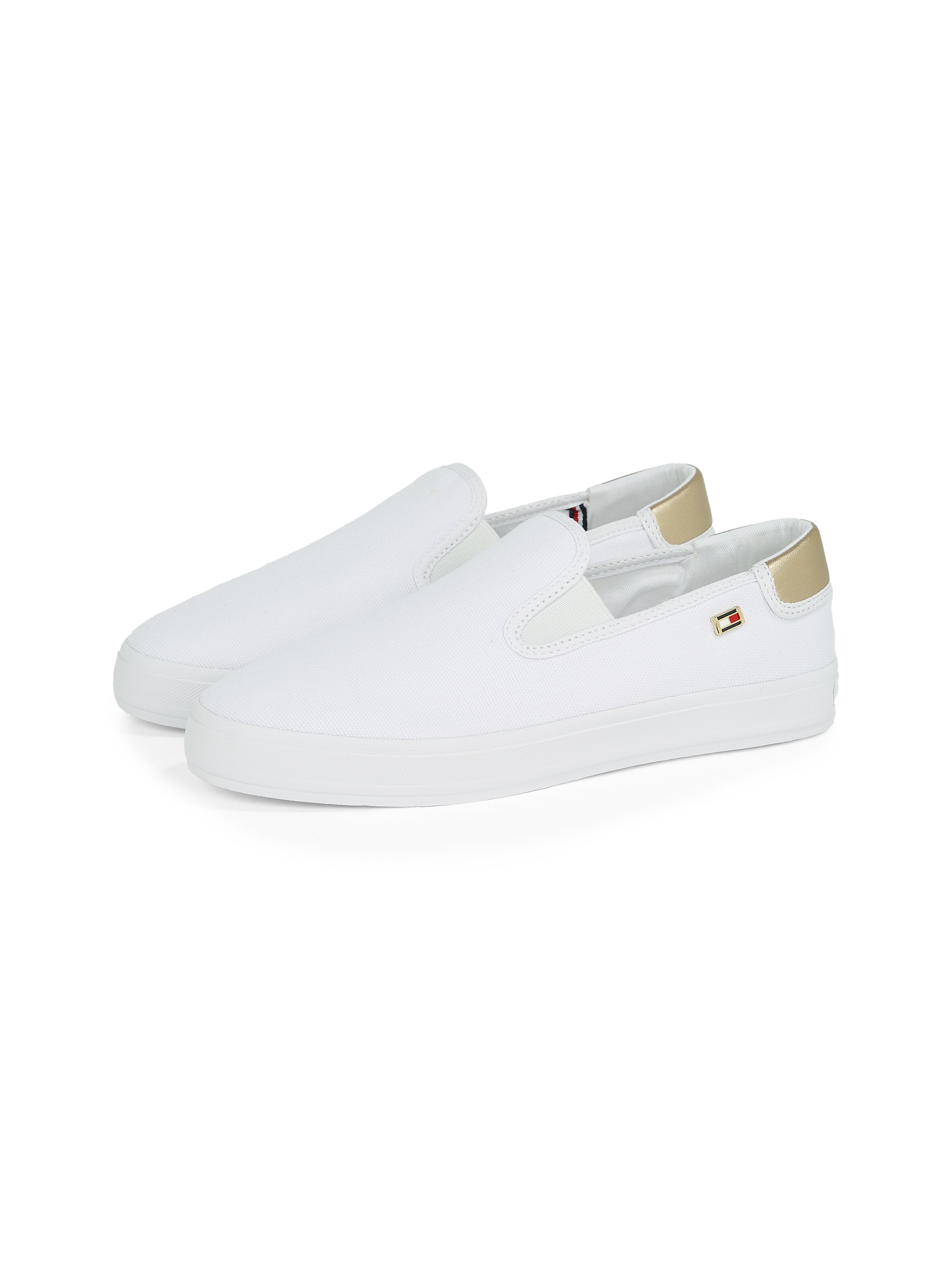 Tommy Hilfiger Slip-On Sneaker »VULC CANVAS SLIP-ON SNEAKER«, Plateau, Freizeitschuh, Halbschuh mit Kontrastbesatz, schmale Form