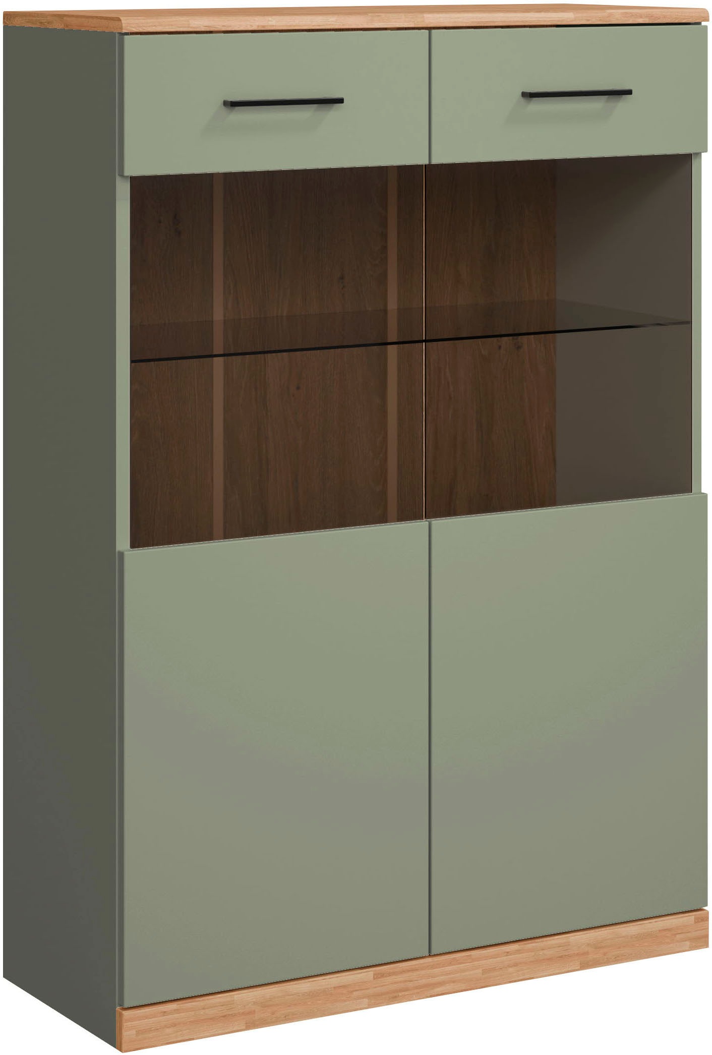 Home affaire Highboard »Ribe,125cm hoch,87cm breit,4 breite Fächer«, Oberpl günstig online kaufen