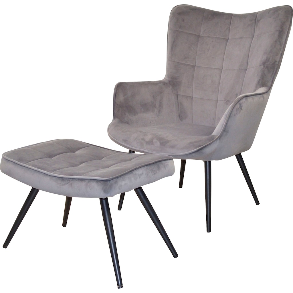 HOFMANN LIVING AND MORE Sessel »Jaro«, Polstersessel mit Beinen aus Stahlrohr, schwarz lackiert