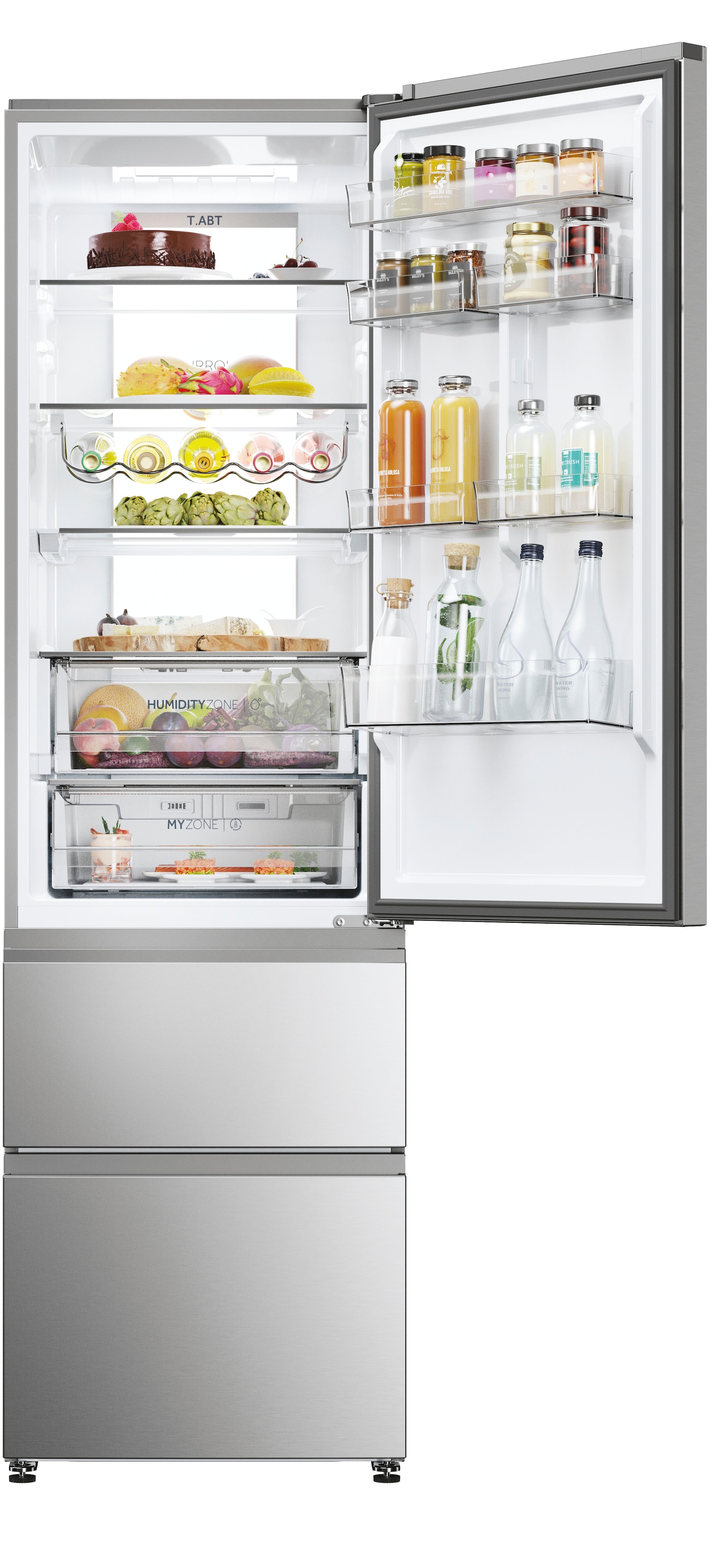 Haier Kühl-/Gefrierkombination 3D 60 Series 7 »HTW7620ANMG«, WIFI connected, Innovative Gefrier-Schubladen: Sparen Energie