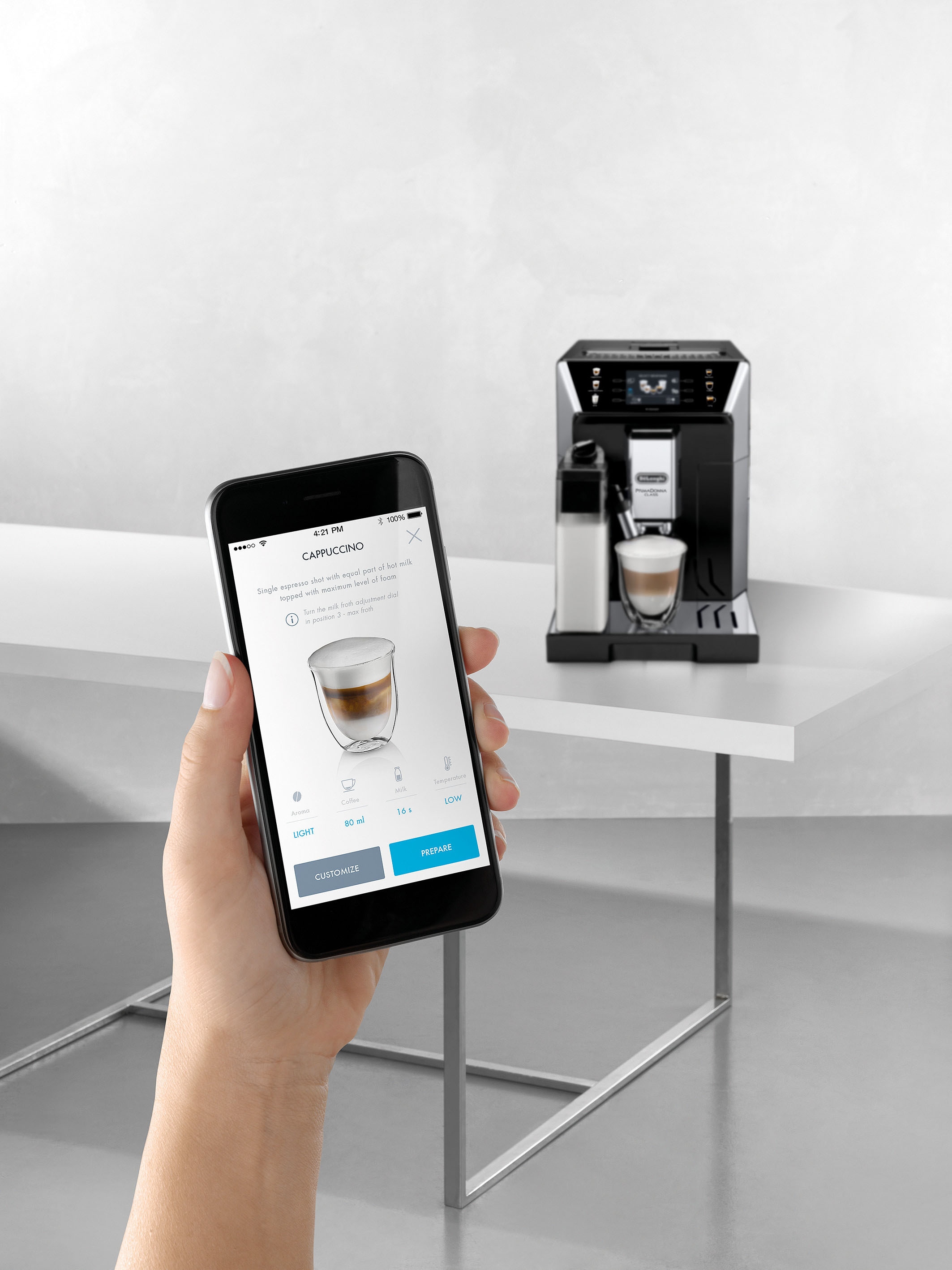 De'Longhi Kaffeevollautomat »PrimaDonna Class ECAM550.65.SB - Perfekter Milchschaum, Edelstahl«, 13 Rezepte, 5 Kaffeestärken & individuelle "Mein Kaffee" Funktion