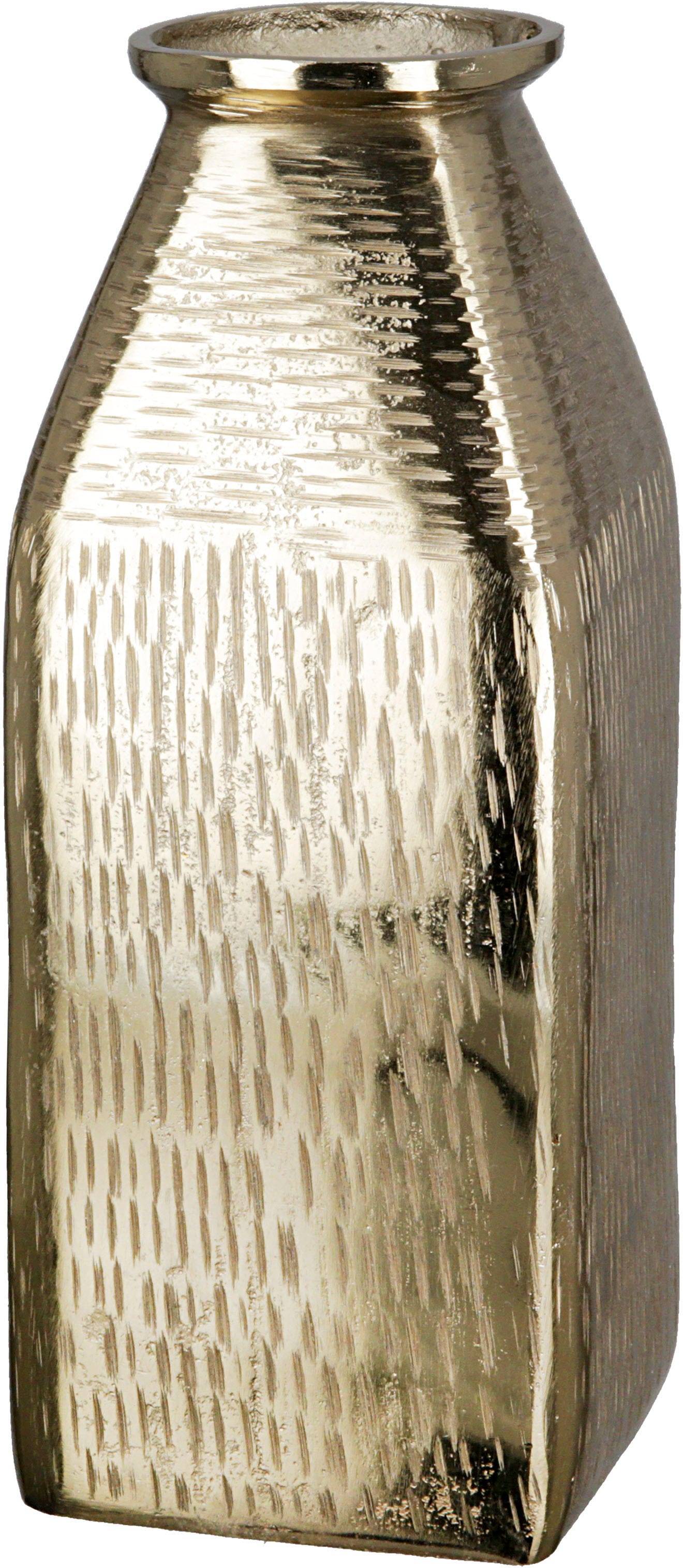 GILDE Tischvase »Lola, Dekovase«, (1 St.), Vase aus Aluminium, mit geritzte günstig online kaufen