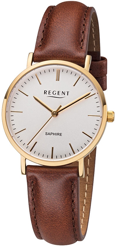 Regent Quarzuhr »F1299 - 3158.45.10«, Armbanduhr, Damenuhr, Saphirglas günstig online kaufen