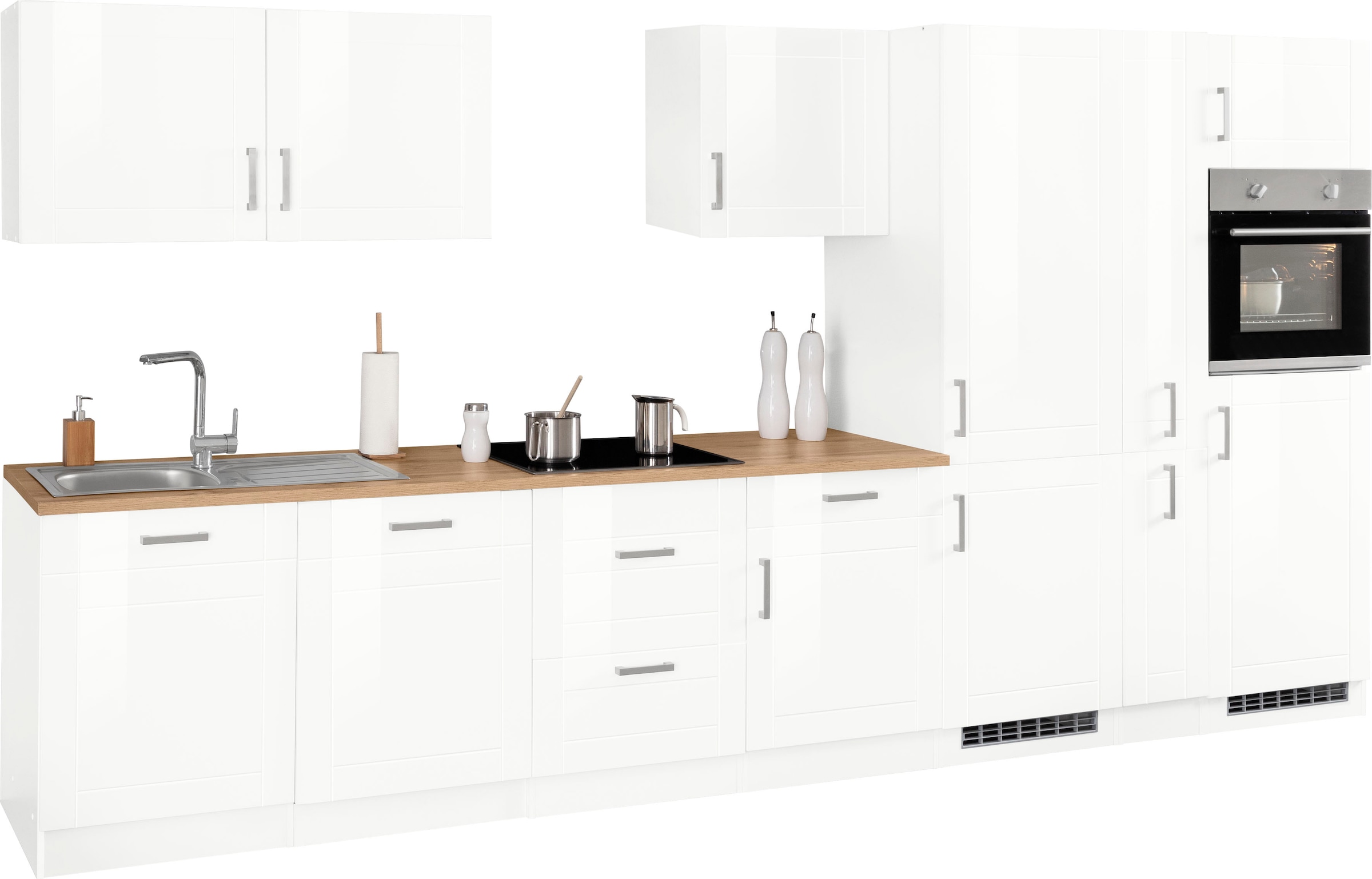 KOCHSTATION Küchenzeile »KS-Tinnum« ohne E-Geräte, Breite 390 cm