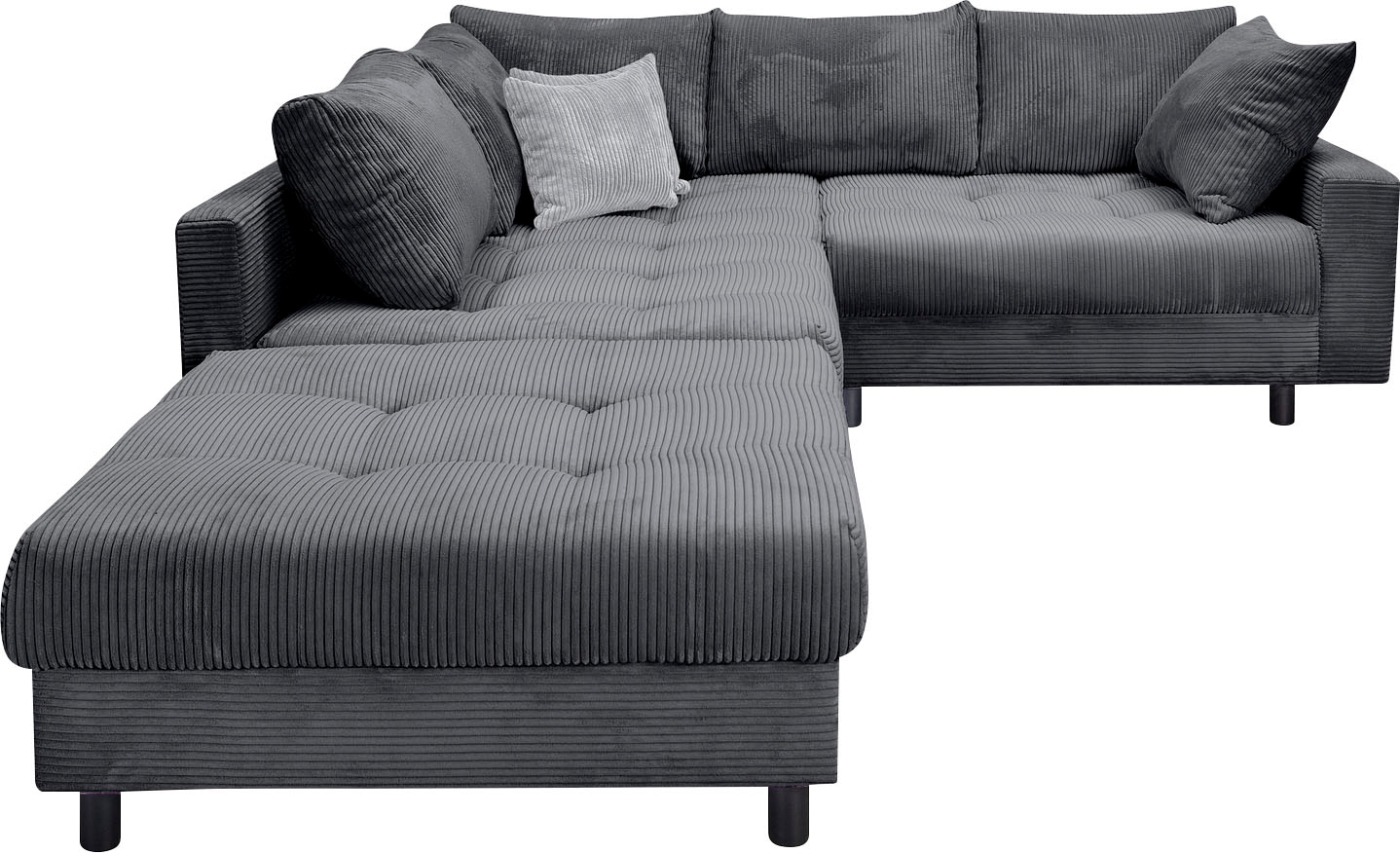 COLLECTION AB Ecksofa »Toni L-Form, B: 215 cm« mit Hocker & 2 Zierkissen, F günstig online kaufen