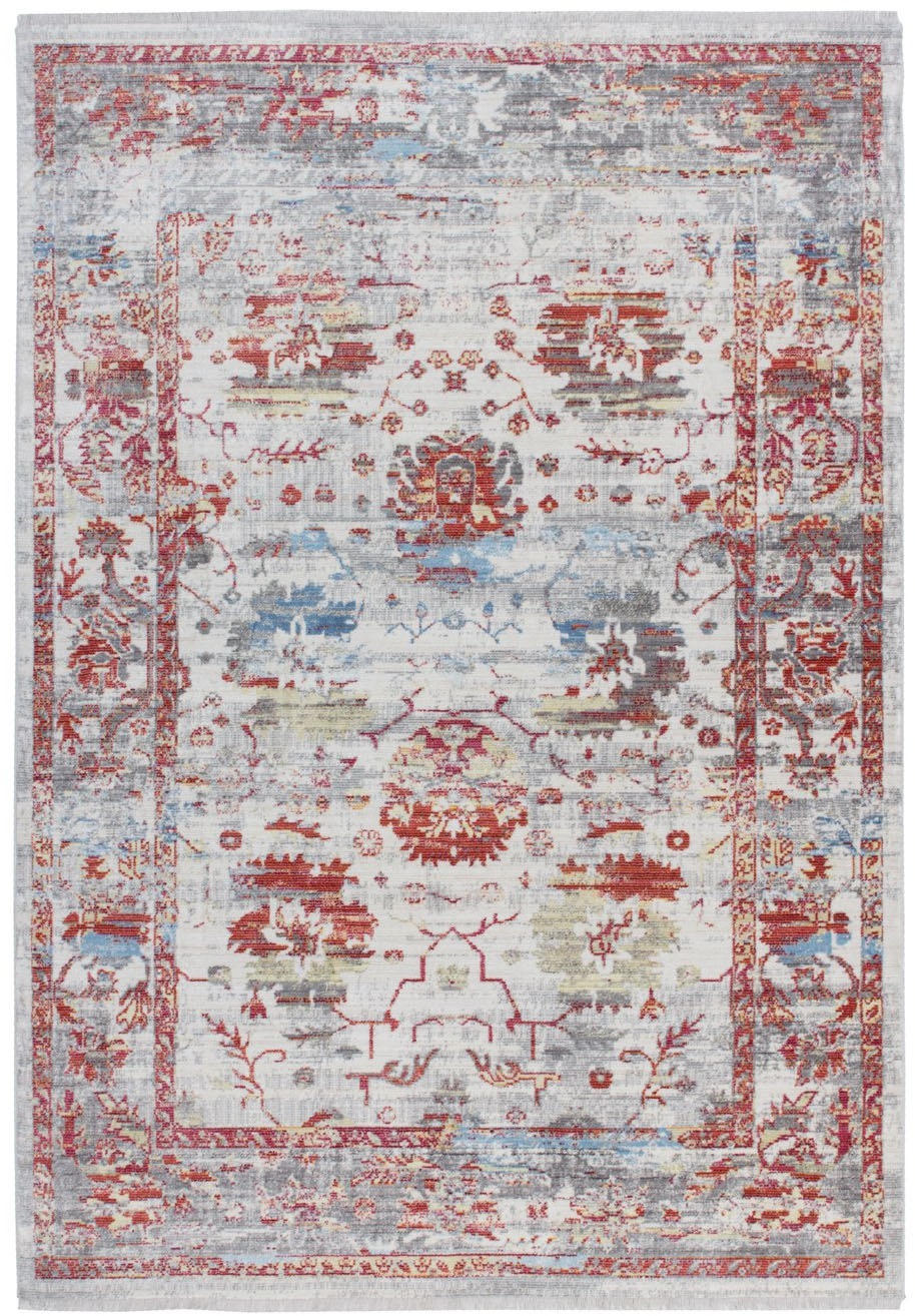 Arte Espina Teppich »Antigua 100«, rechteckig, 9 mm Höhe, Fransenteppich im Vintage-Design, brillantes Farbenspiel