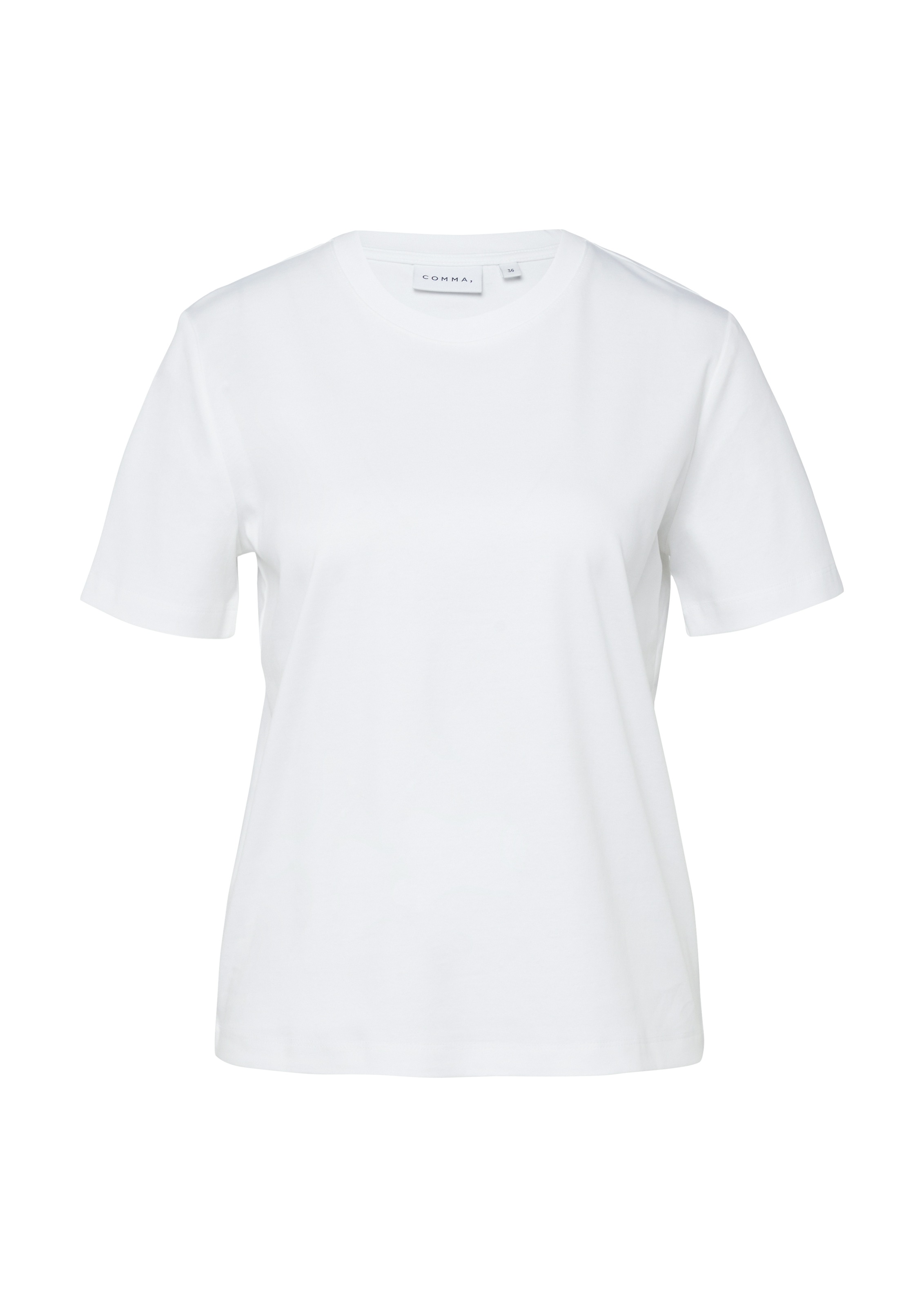 Comma T-Shirt unifarben, aus reiner Baumwolle