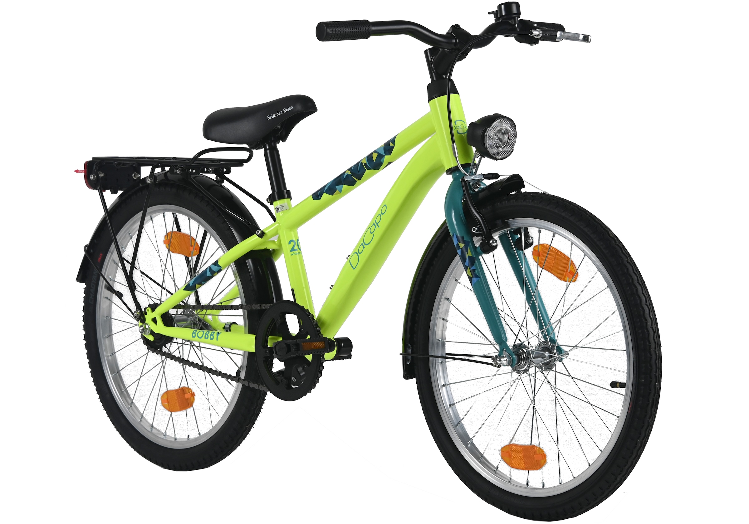 Dacapo Kinderfahrrad »20" Bobby Gelb 1 Gang RH 27 cm mit Beleuchtung - Ab 6 Jahre« 1 Gang ohne Schaltung