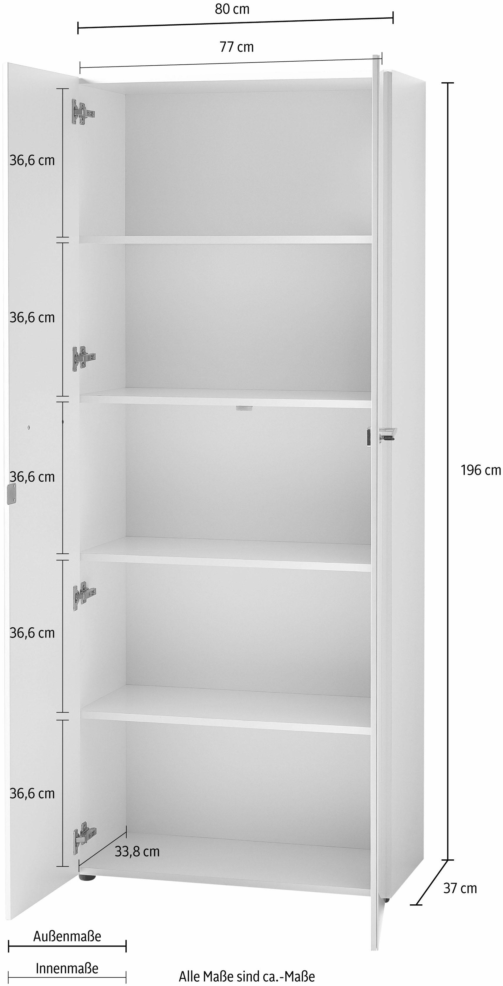 GERMANIA Aktenschrank »GW-Monteria«, (in 2 Höhen), Türen mit Glas-Auflage, abschließbar, Breite 80 cm, Made in Germany
