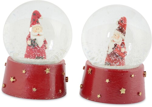 Preisvergleich für RIFFELMACHER & WEINBERGER Schneekugel »Weihnachtsdeko  rot«, (Set, 2 St.), aus Polyresin, Höhe je ca. 9,5 cm, BxT 9x5 cm, SKU:  66907755 | Ladendirekt