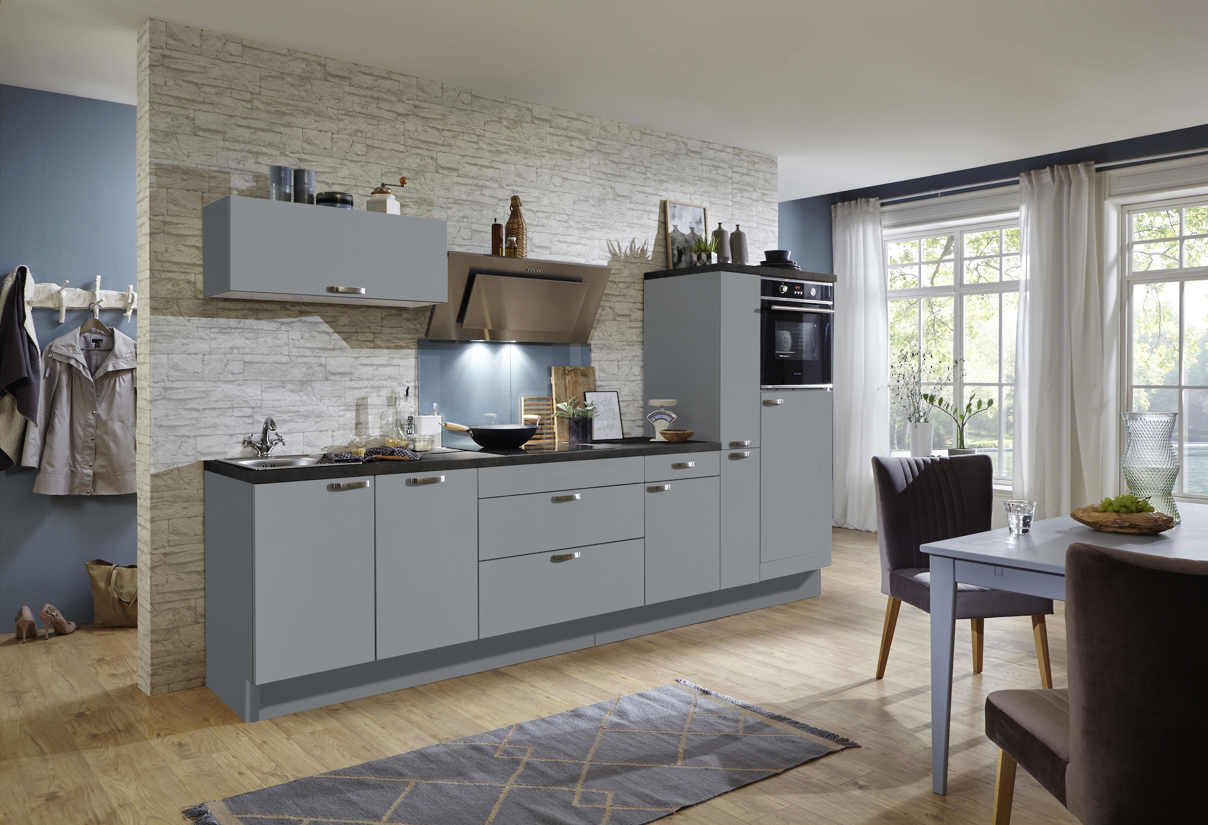 KOCHSTATION Küchenzeile »KS-Cara«, Vollauszüge und Soft-Close-Funktion, Breite 320 cm