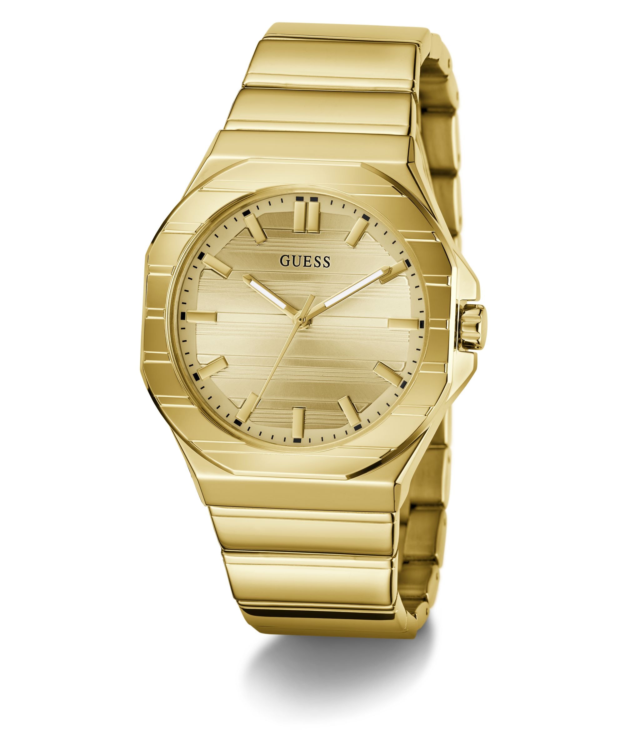 Guess Quarzuhr »JAQ« Armbanduhr, Herrenuhr, Edelstahlarmband, analog