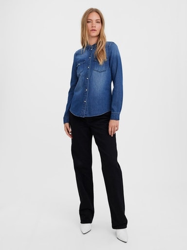 Vero Moda Jeansbluse »VMMARIA LS DENIM SLIM SHIRT MIX NEW«