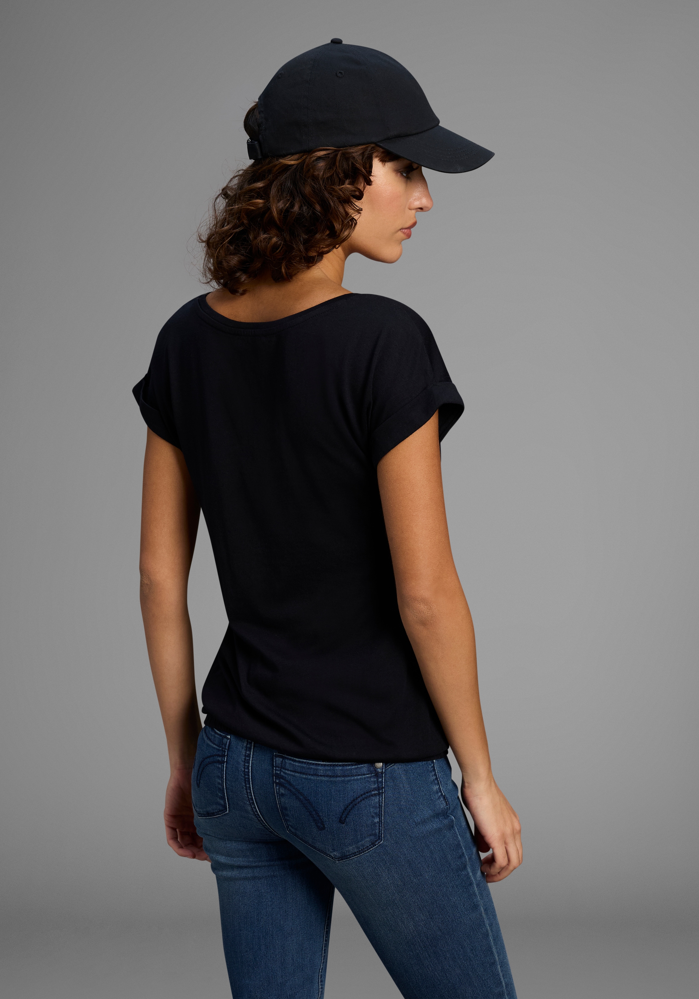 Flashlights T-Shirt Kurzarm, Saum mit Gummibund,  Rundhalsausschnitt