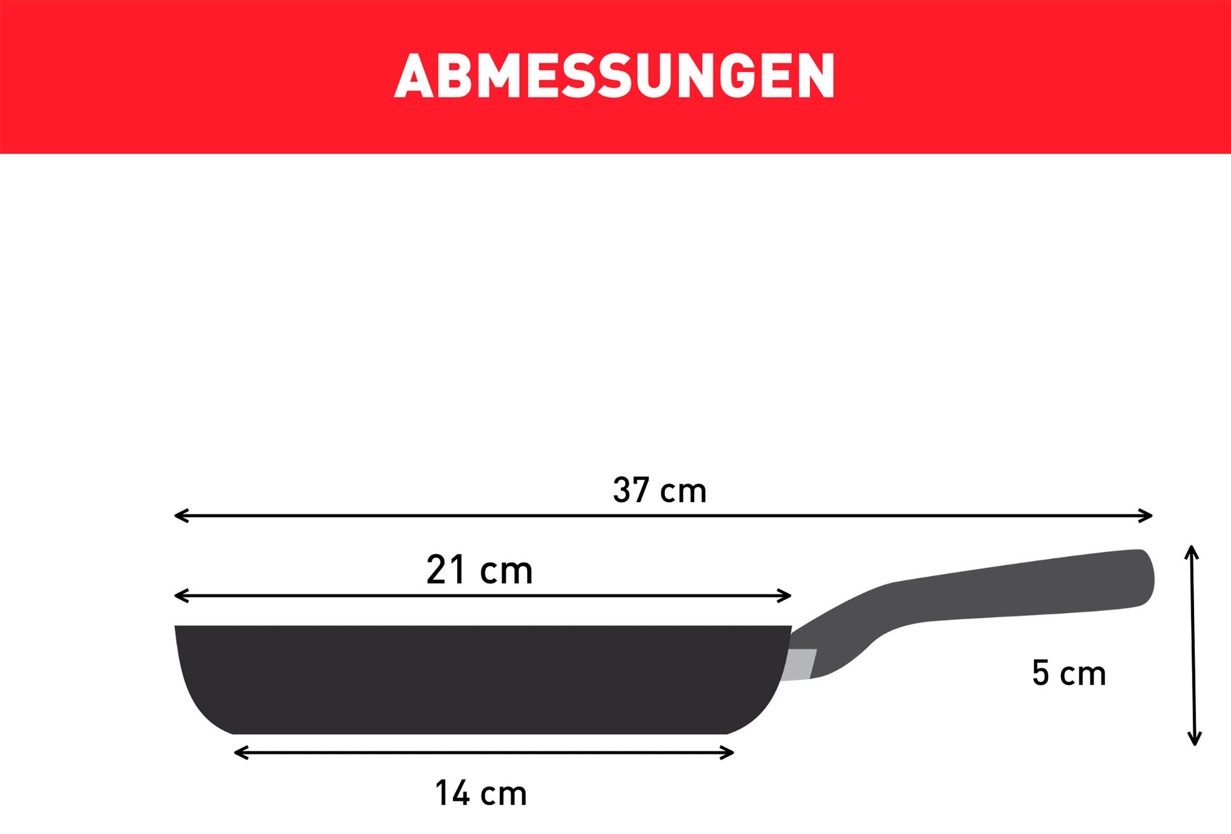 Tefal Bratpfanne »G28102 Black Stone Ø 20 cm«, Aluminium, Mineralia+ Antihaftversiegelung, Thermo-Signal, induktionsgeeignet