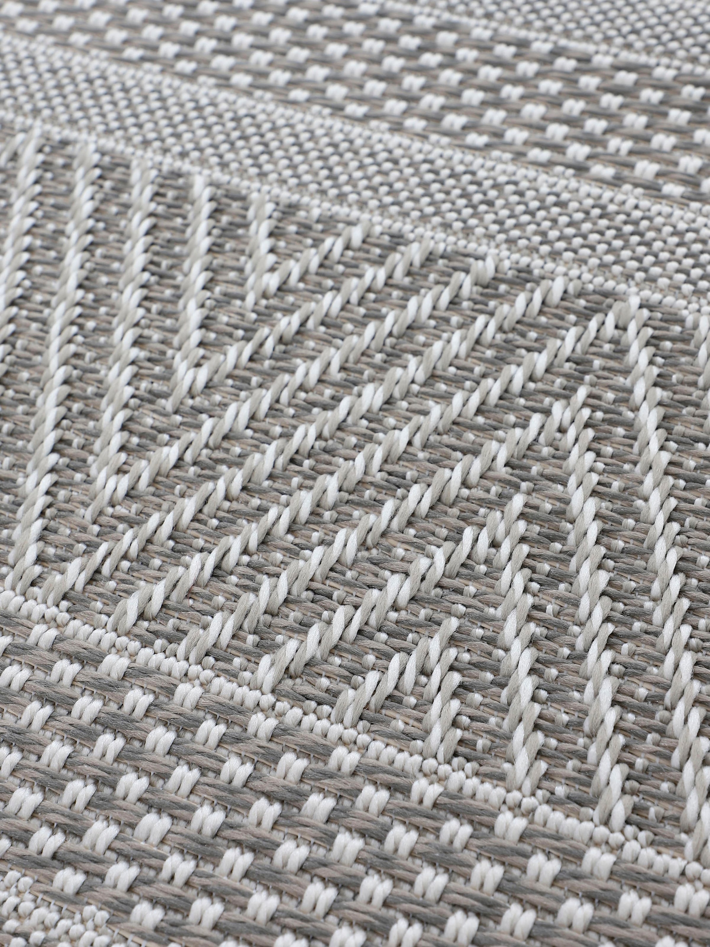 carpetfine Teppich »Boho 101«, rechteckig, 4 mm Höhe, robustes Flachgewebe, Sisal Optik, UV-beständig, Außenbereich