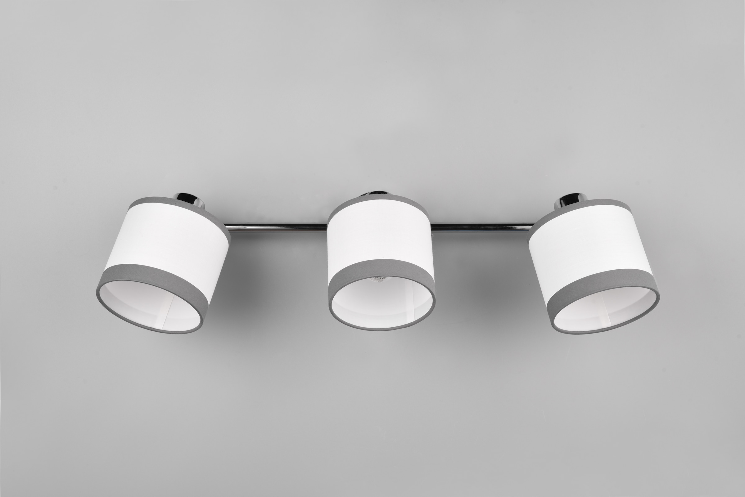 REALITY Leuchten Deckenstrahler »DAVOS, Deckenspot 3-flammig exkl 3xE14 max 10 W Stoffschirm zweifarbig«, 3 flammig, Leuchtmittel E14 | Leuchtmittel wechselbar, Wandspot Deckenspot schwenkbar Leuchtmittel wechselbar Flur Küche
