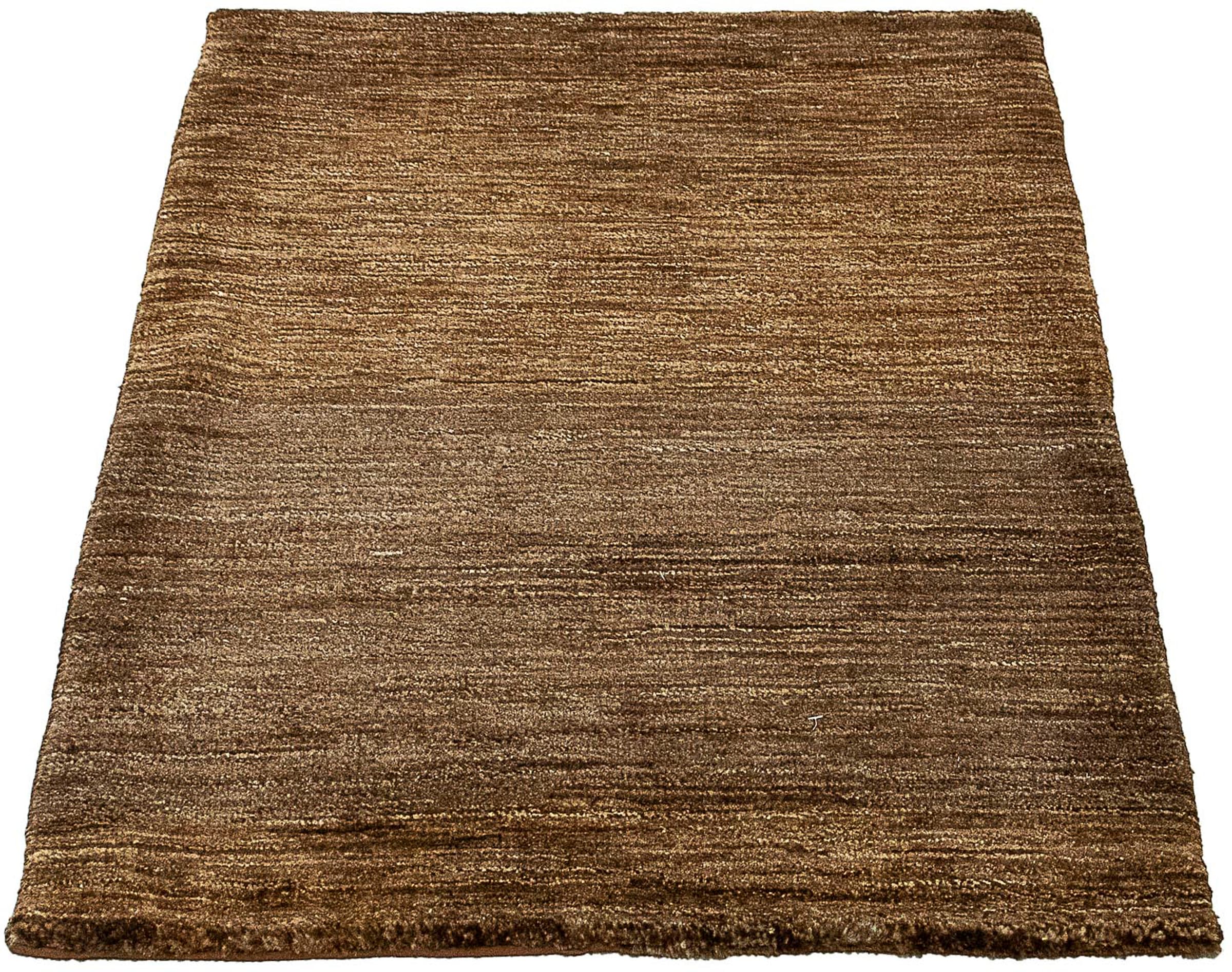 morgenland Wollteppich »Gabbeh - Indus - 92 x 66 cm - dunkelbraun«, rechtec günstig online kaufen