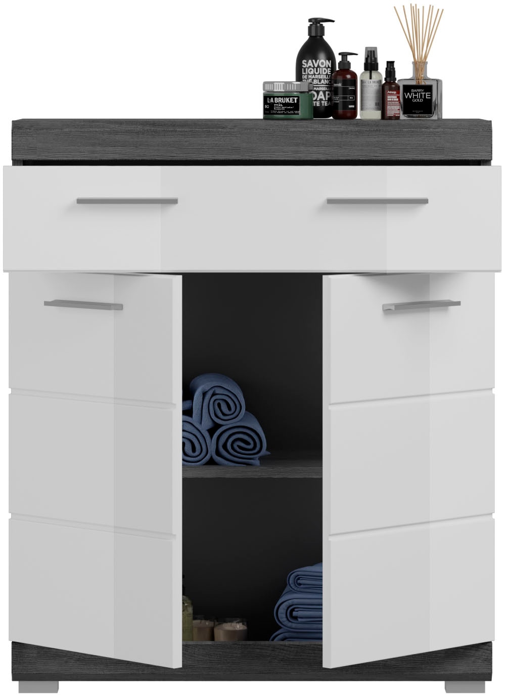 INOSIGN Unterschrank »Siena, Breite 74cm, 2 Tür, 1 Schubkasten, 2 Fächer, MDF-Front«, in verschiedenen Farben erhältlich, Badmöbel, Badschrank, Kommode, Bad