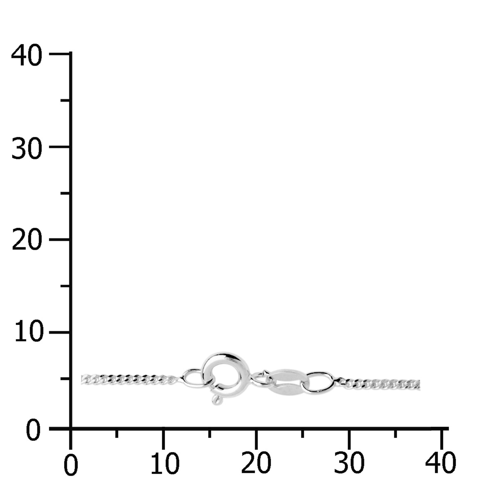 OSTSEE-SCHMUCK Silberkette »Ostsee-Schmuck Kette Panzer diamantiert 1,3 mm breit«, (1 tlg.)