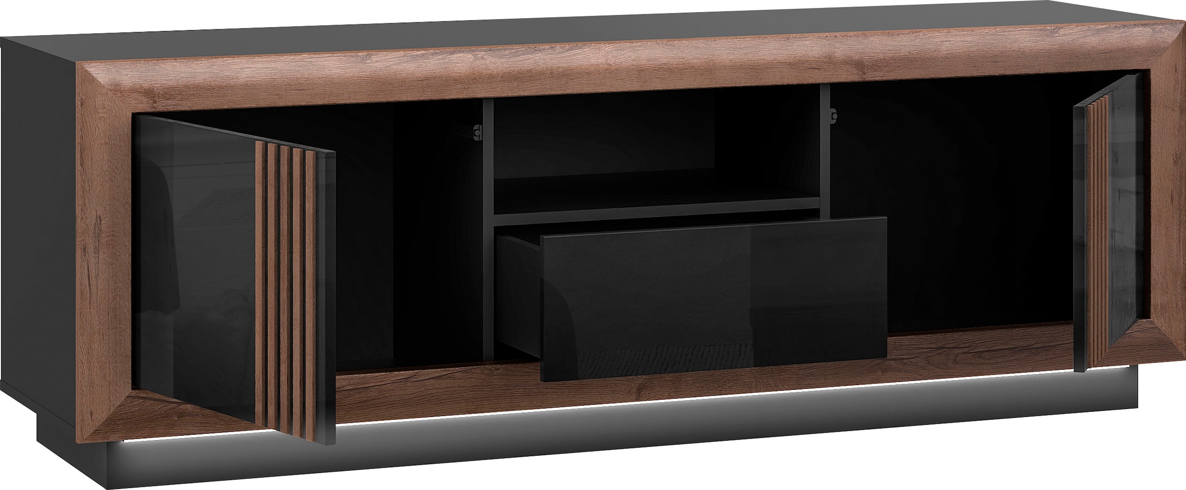FORTE Lowboard »SavonaTV-Board, TV-Schrank«, Breite 162 cm, inkl. Sockelbeleuchtung