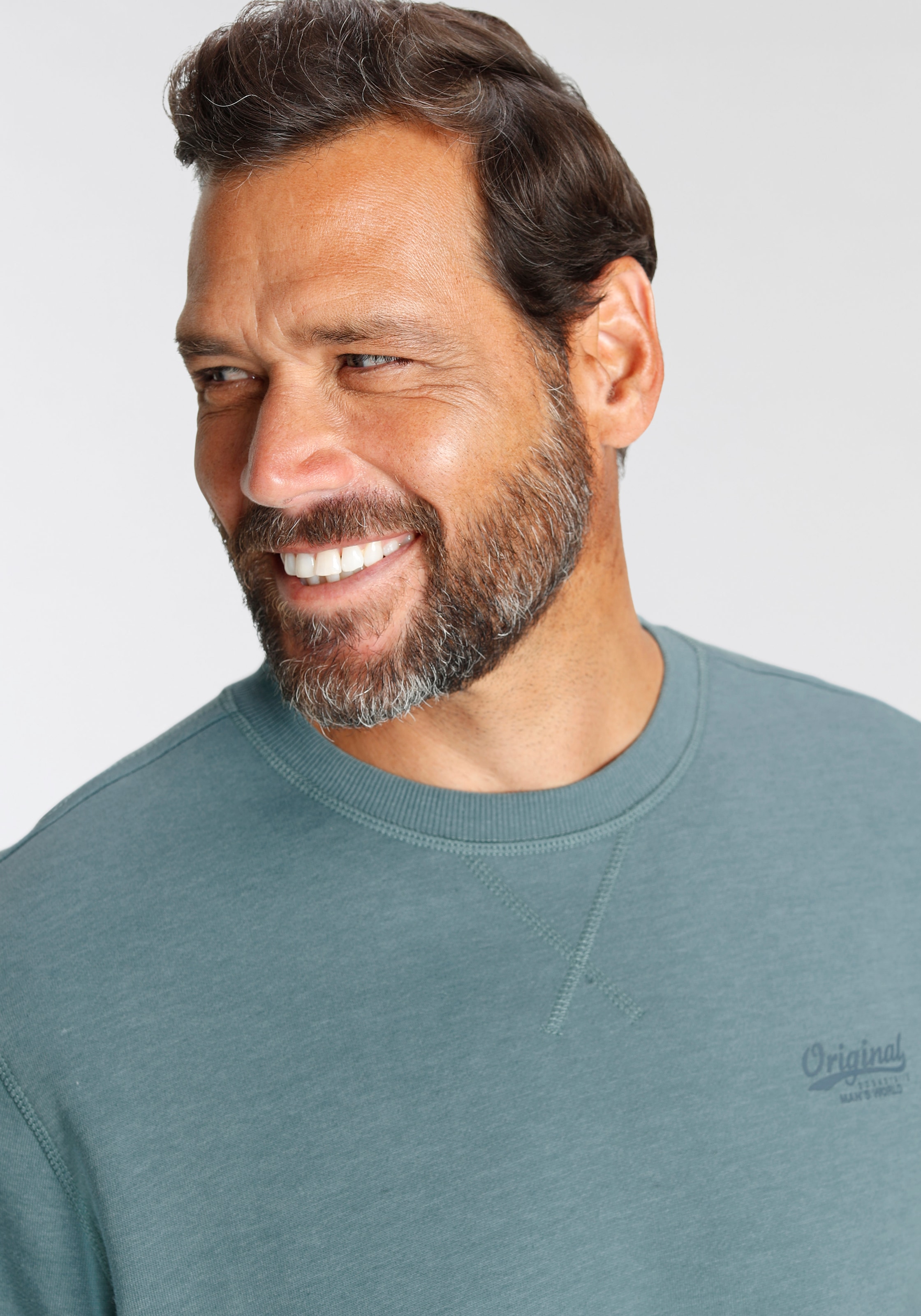 Man's World Sweatshirt, Langarm, Basic-Stil, unifarben, Rundhalsausschnitt