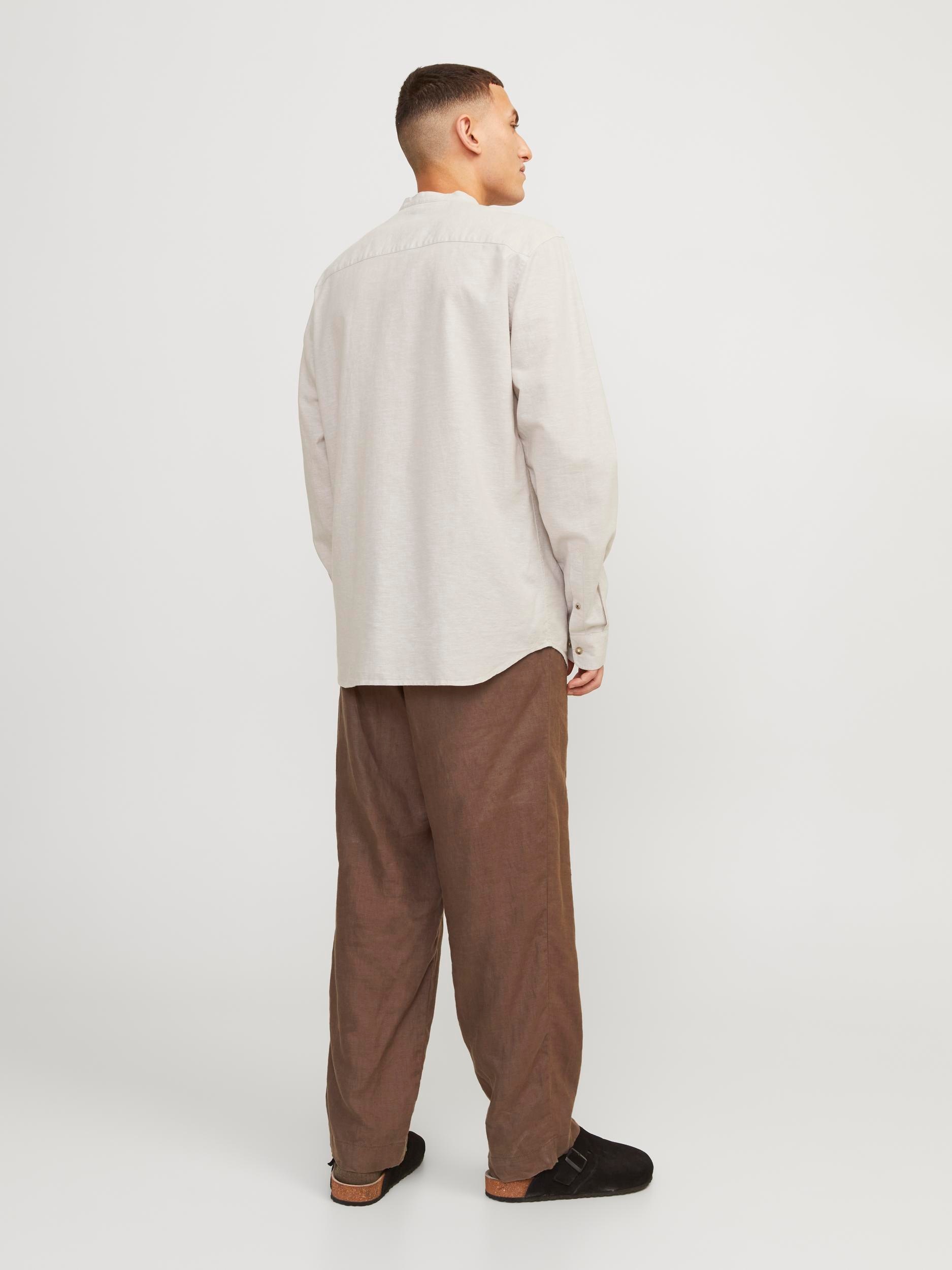 Jack & Jones Langarmhemd »JJESUMMER BAND LINEN BLEND SHIRT LS SN«