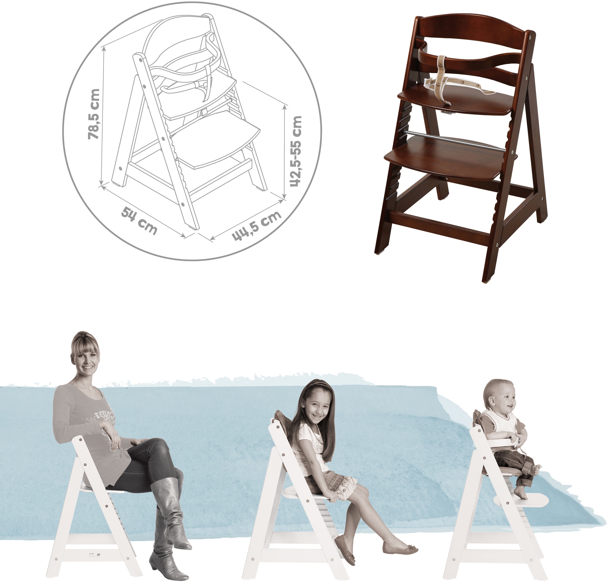 roba® Hochstuhl »Treppenhochstuhl Sit up III, braun«, aus Holz günstig online kaufen