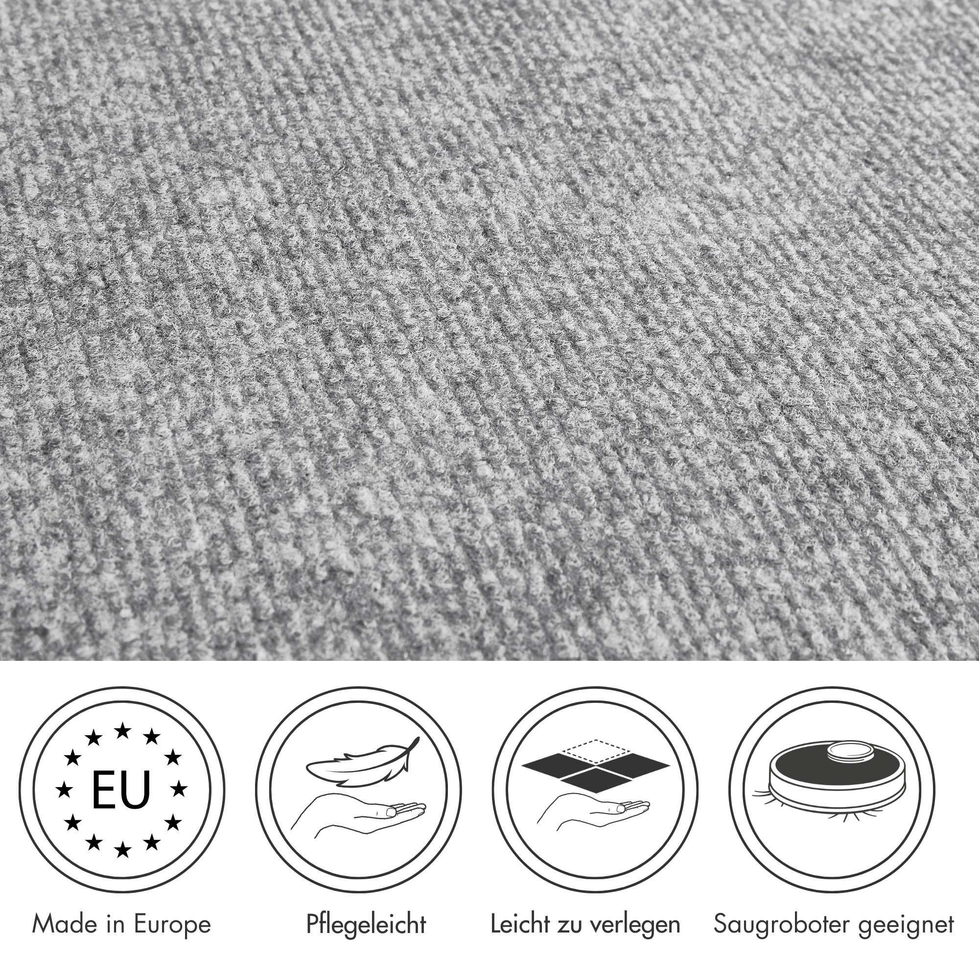 Andiamo Teppichboden »Milo, Nadelfilz, Made in Belgium«, rechteckig, 2,5 mm Höhe, Uni Farben, Breite 100 cm oder 200 cm, Wohnzimmer, strapazierfähig