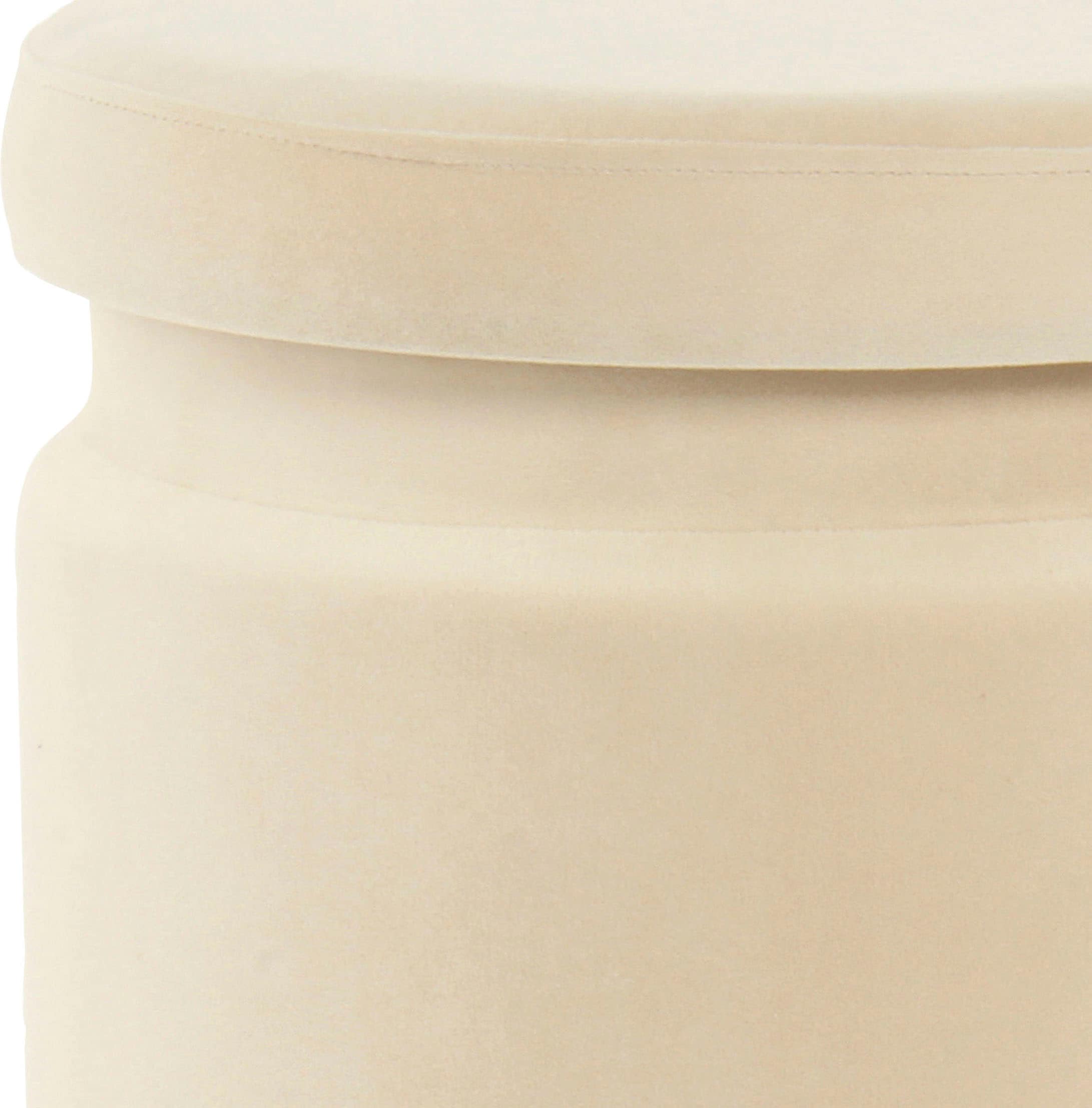 Kayoom Stauraumhocker »Hocker Zora 225 2er-Set, samtweicher Stoffbezug,runde elegante Form«, (Set, 2 St.), samtweich, gepolstert, mit Stauraum, weiche Polsterung