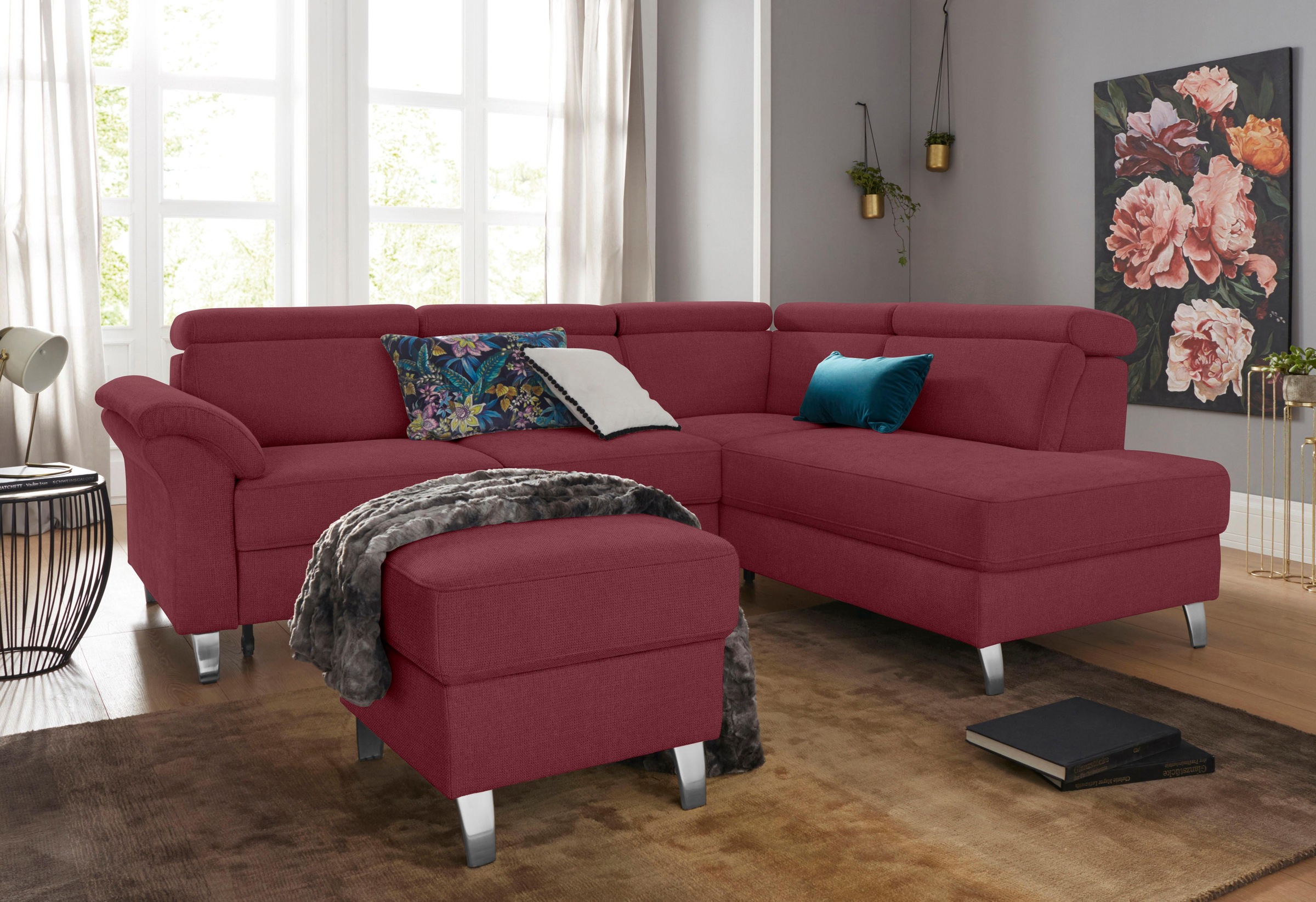 sit&more Ecksofa »Arngast L-Form« inklusive Kopfteilverstellung und Federke günstig online kaufen