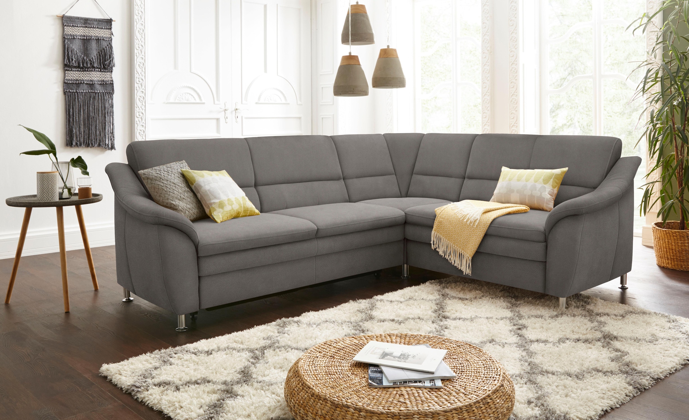 sit&more Ecksofa »Cardoso L-Form« mit Federkern, wahlweise mit Bettfunktion günstig online kaufen