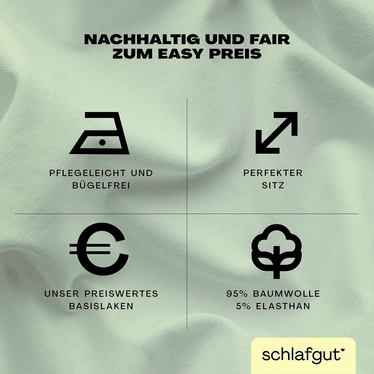 Schlafgut Spannbettlaken »EASY Jersey Elasthan Topper«, MADE IN GREEN by OEKO-TEX®