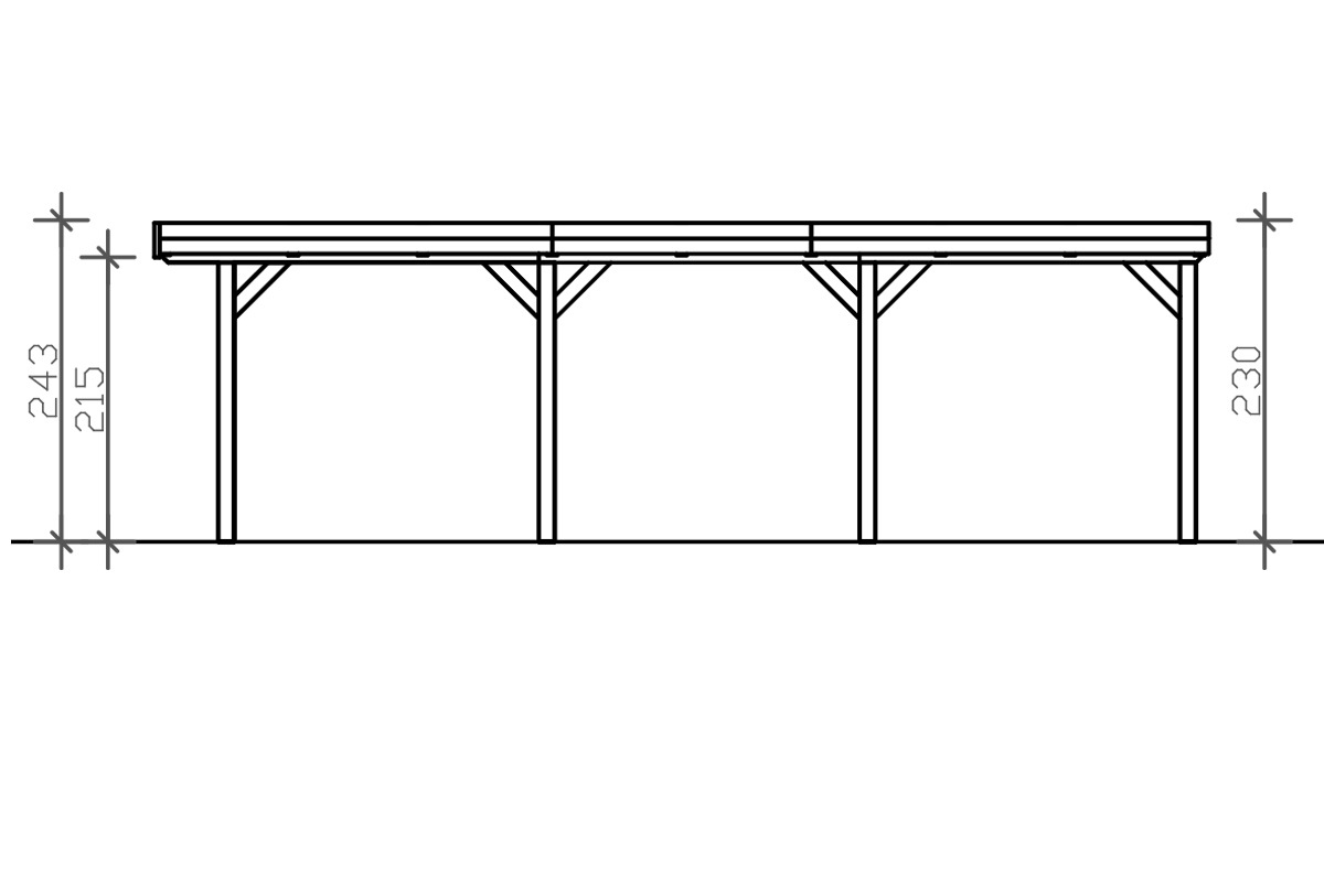 Skanholz Einzelcarport »Grunewald«, dunkelgrau, mit EPDM-Dach
