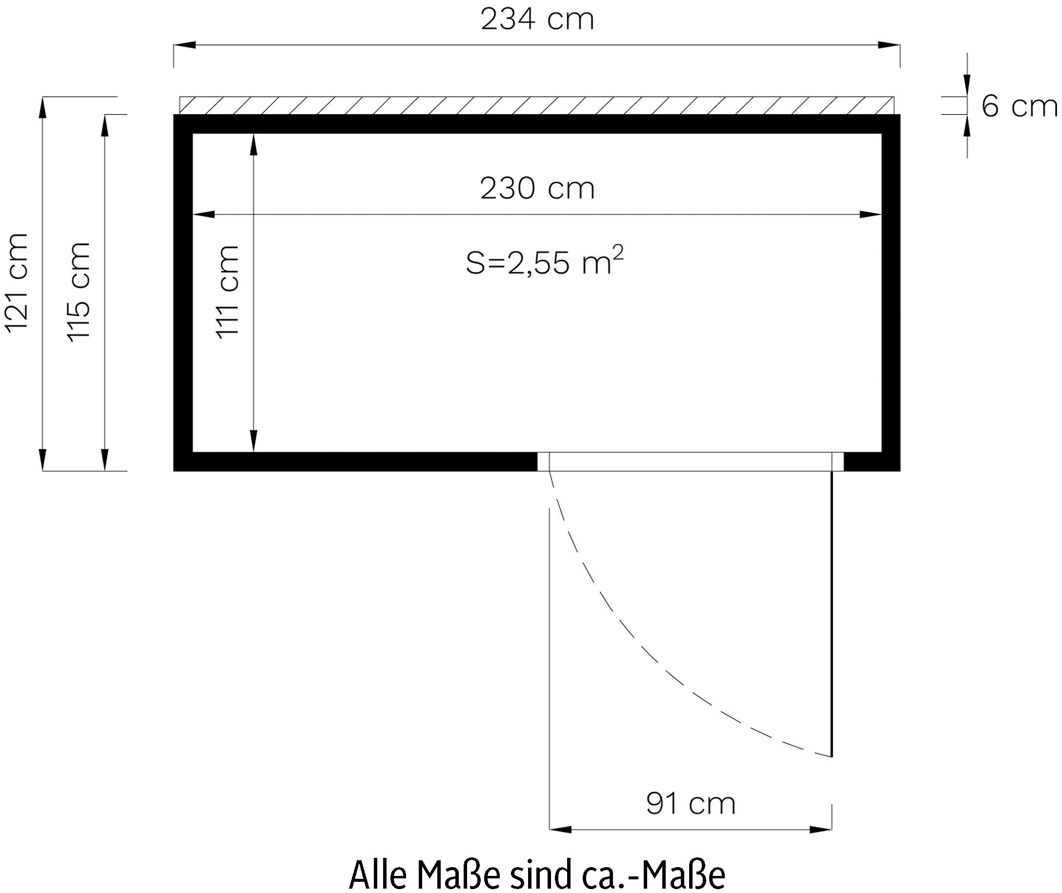 KONIFERA Gartenhaus »Cubus 1«, Inklusive Fußboden
