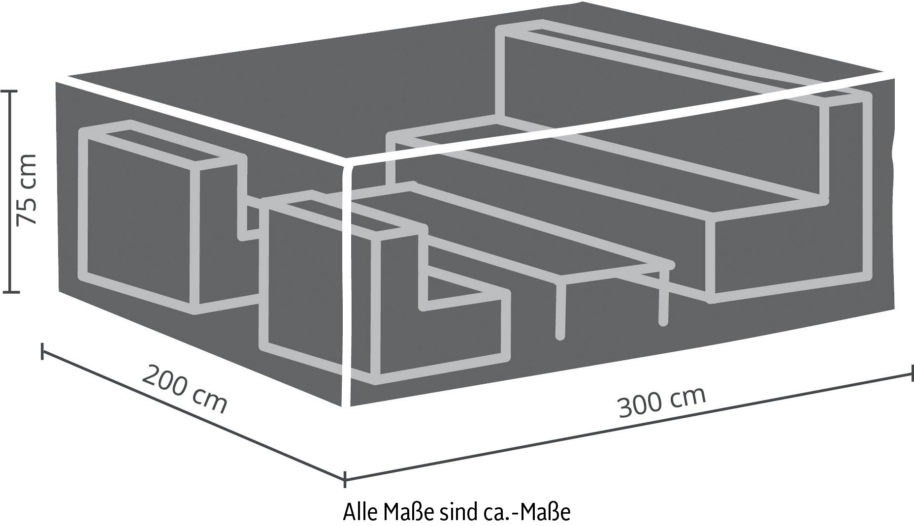 Best Gartenmöbel-Schutzhülle, für Lounge-Sets groß/large 300x200x75 cm