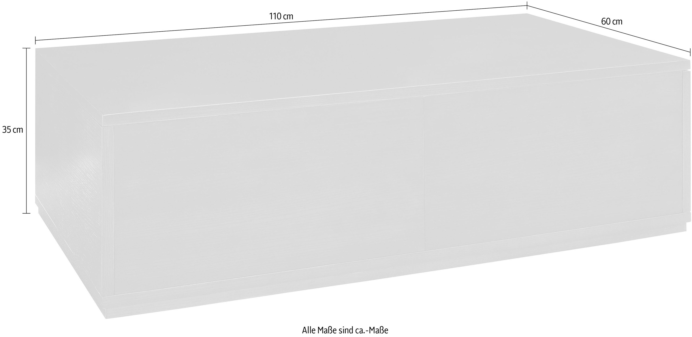 LeGer Home by Lena Gercke Couchtisch »Lareen« 1 Stk. tlg. Eschenfurnier, glatt lackiert, 2 Schubladen, Breite 110 cm