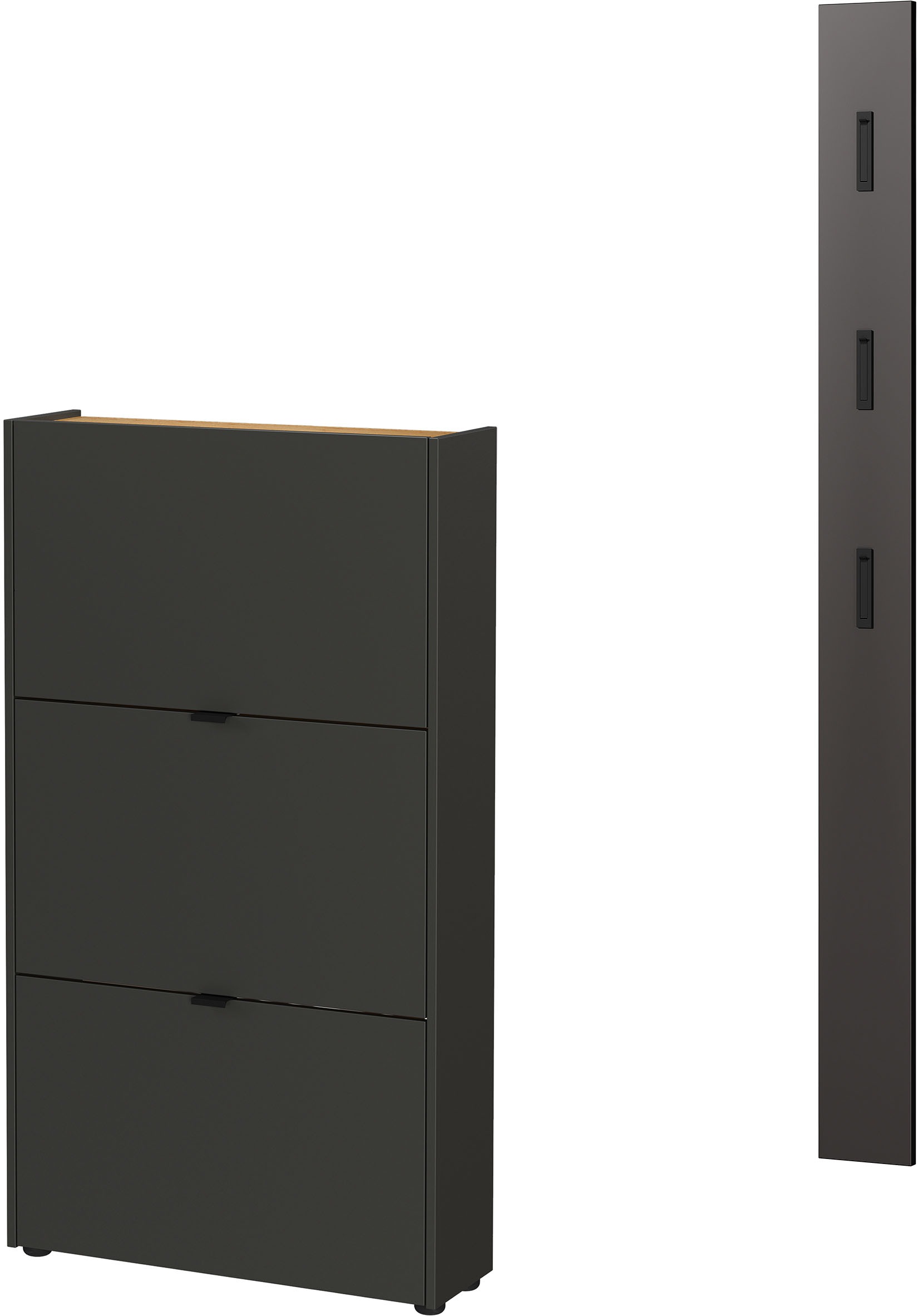 GERMANIA Garderoben-Set »GW-Ameca« 2 Stk. tlg. Graphit/Navarra-Eiche-Nb. Kratzfeste und widerstandsfähige Oberflächenbeschichtung