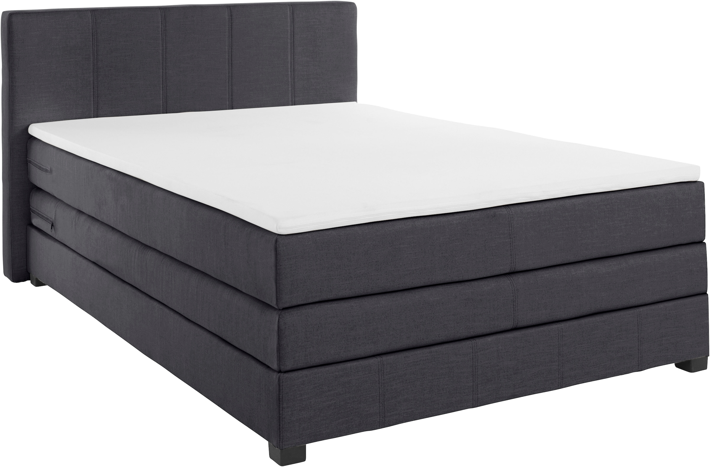 OTTO products Boxspringbett »Peetu«, Taschenfederkern-Matratze, in 4 Breiten und 4 Farben, incl. Topper