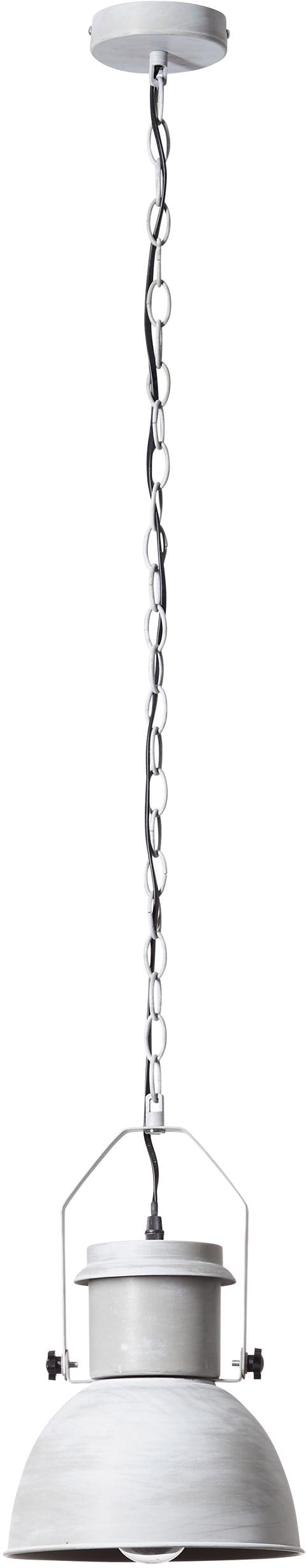 Brilliant Pendelleuchte »SALFORD«, 1 flammig, Leuchtmittel E27 | ohne Leuchtmittel, 124 cm Höhe, Ø 23 cm, E27, Metall, grau/betonfarben