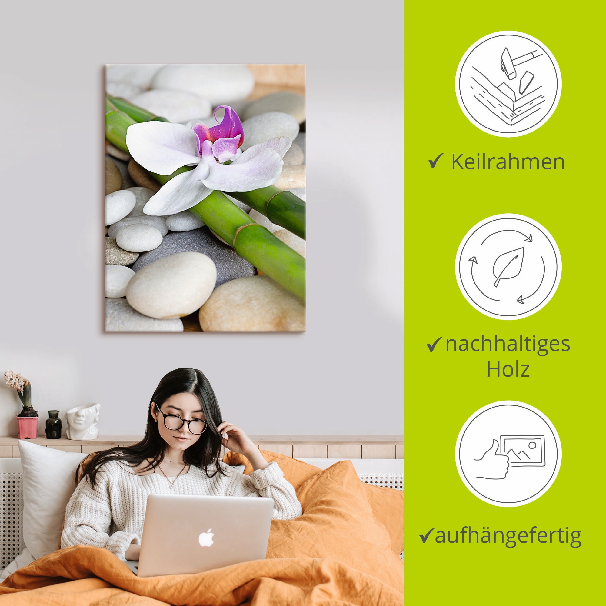 Artland Wandbild »Zen Orchidee« Zen 1 Stk. tlg. als Alubild, Outdoorbild, Leinwandbild, Wandaufkleber, versch. Größen