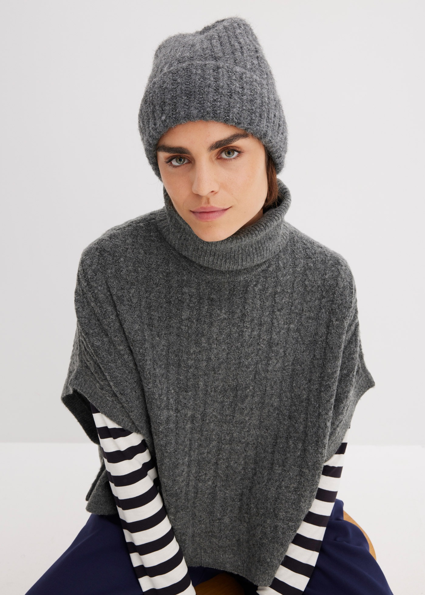 bonprix Strickmütze »Mütze« aus Polyester, Polyacryl, Wolle und Polyamid, lässiger Stil