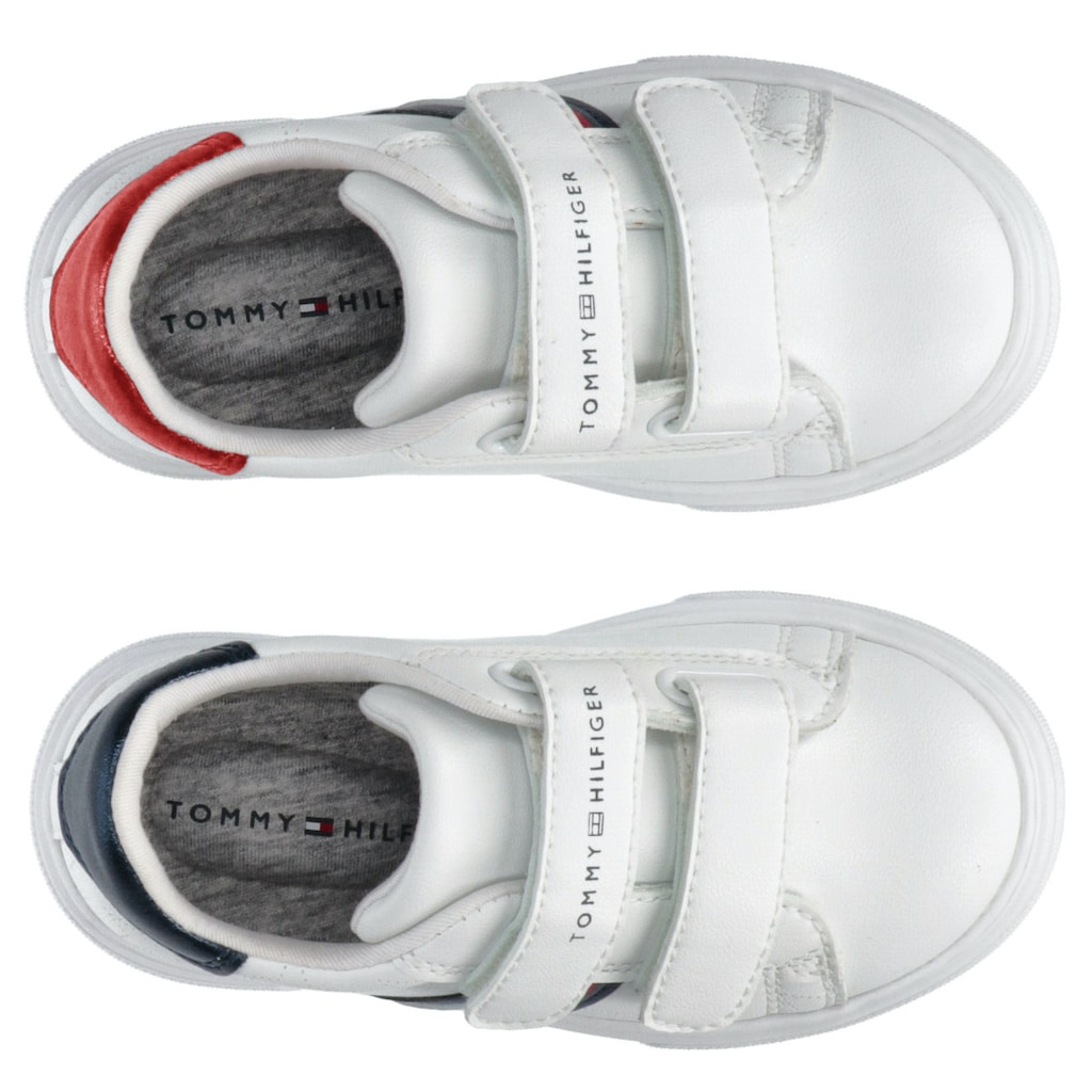 Tommy Hilfiger Sneaker »STRIPES LOW CUT VELCRO SNEAKER WHITE/BLUE«, mit Klettverschluss