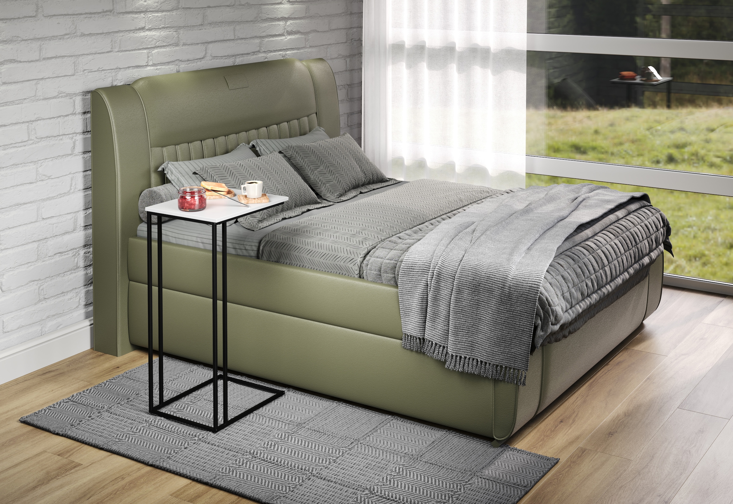 INOSIGN Beistelltisch »Sterling«, (1 St.), Nachttisch für ein Boxspringbett - Couchtisch (B/T/H): 50/40/91 cm
