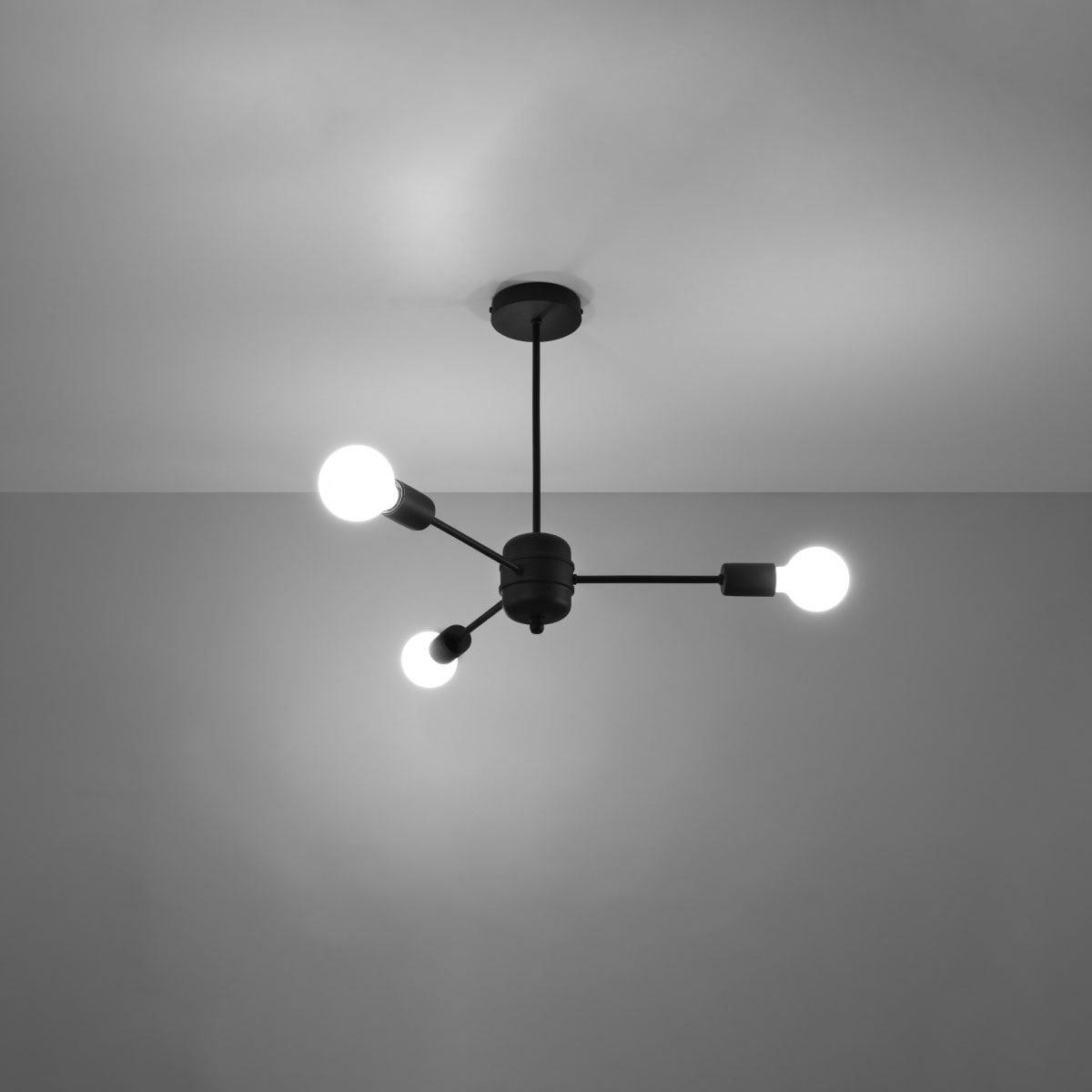SOLLUX lighting Kronleuchter »LANGO«, 3 flammig, Leuchtmittel E27 | ohne Leuchtmittel, Verteiltes Licht