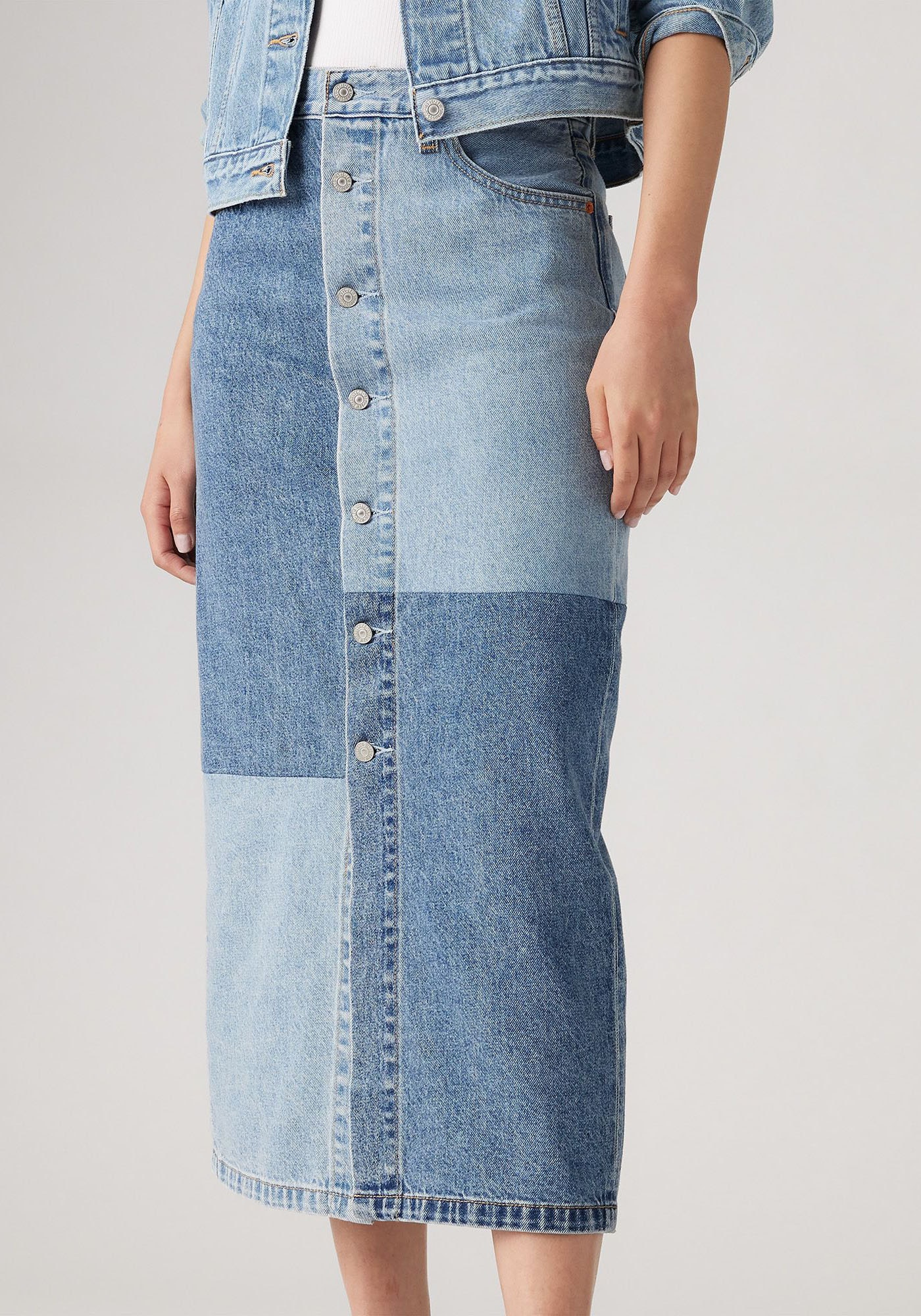 Levi's® Midirock »BUTTON MIDI SKIRT PAT«, mit Knopfleiste